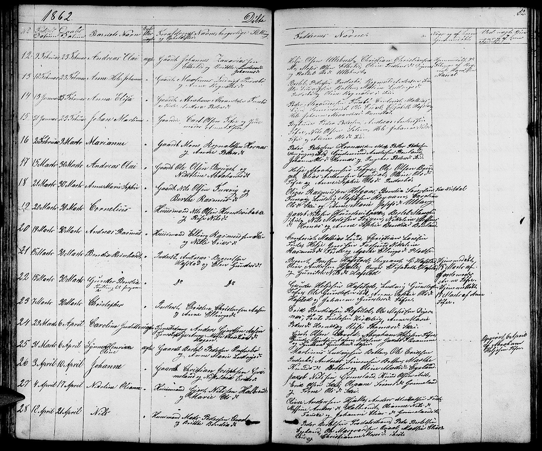 Førde sokneprestembete, SAB/A-79901/H/Hab/Haba/L0001: Parish register (copy) no. A 1, 1853-1880, p. 52