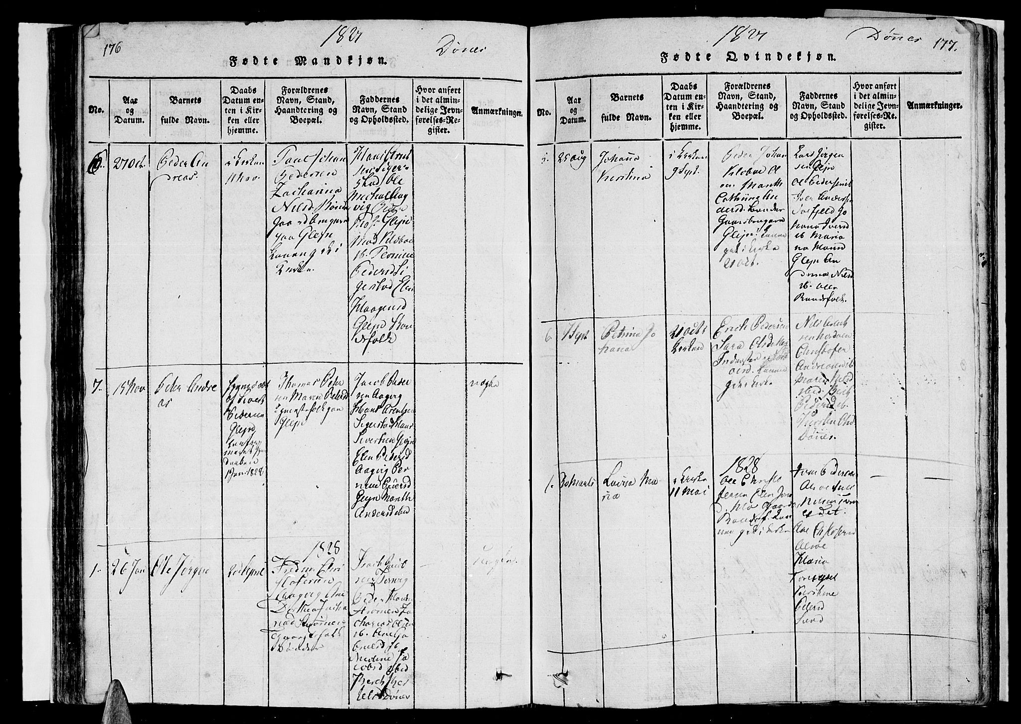 Ministerialprotokoller, klokkerbøker og fødselsregistre - Nordland, AV/SAT-A-1459/838/L0547: Parish register (official) no. 838A05 /2, 1820-1828, p. 176-177