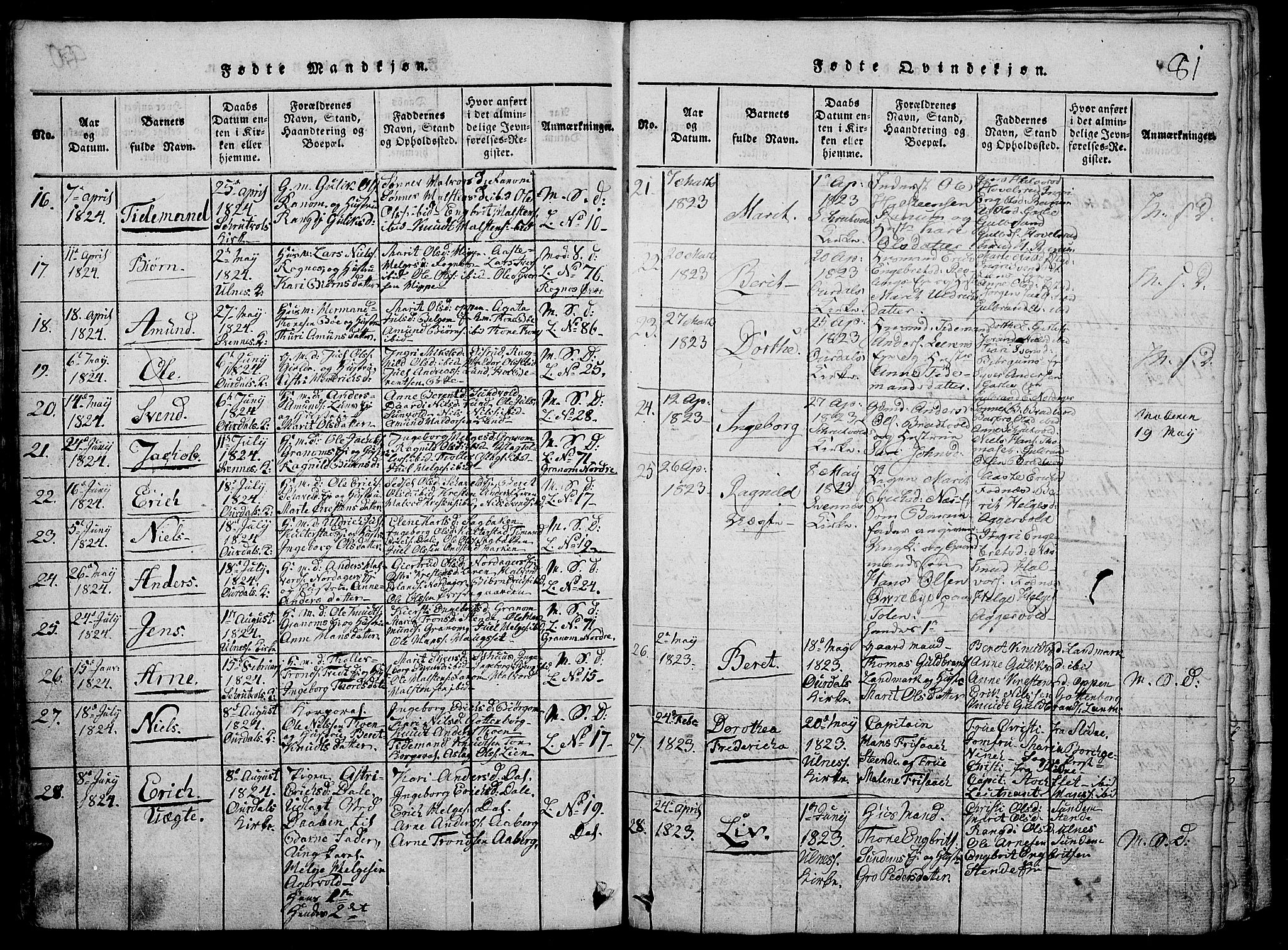 Nord-Aurdal prestekontor, SAH/PREST-132/H/Ha/Haa/L0002: Parish register (official) no. 2, 1816-1828, p. 81