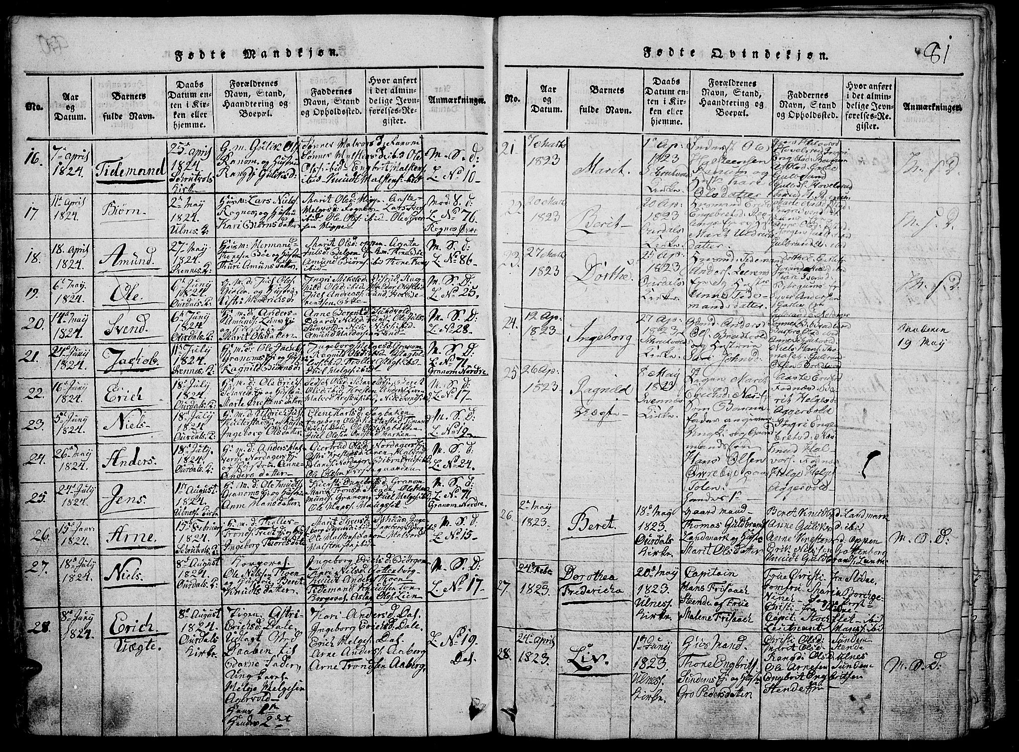 Nord-Aurdal prestekontor, AV/SAH-PREST-132/H/Ha/Haa/L0002: Parish register (official) no. 2, 1816-1828, p. 81