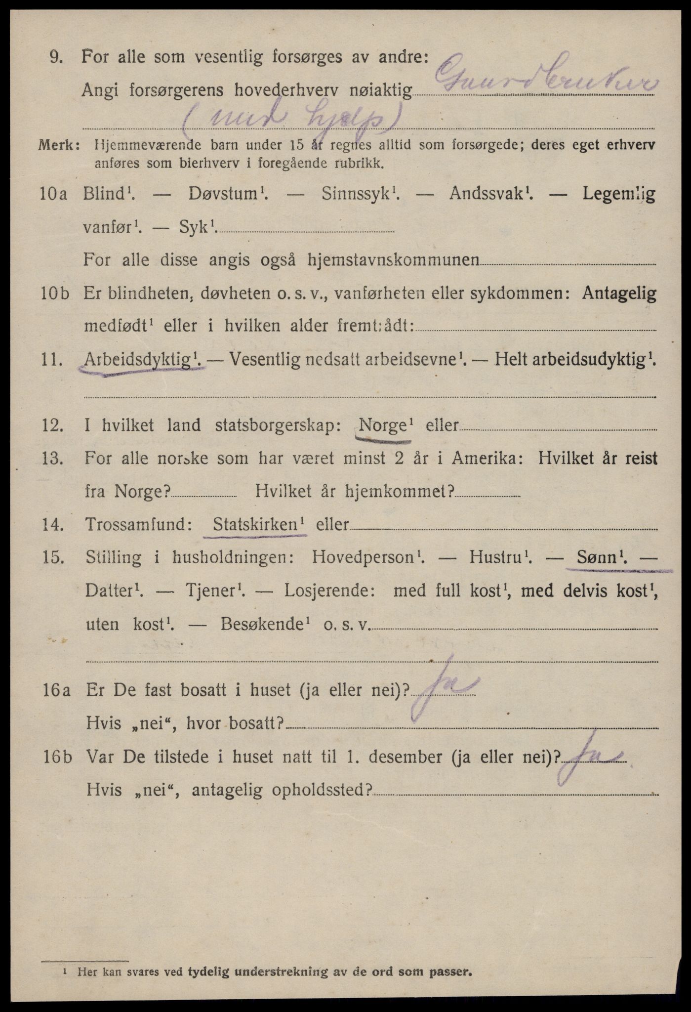 SAT, 1920 census for Veøy, 1920, p. 4706