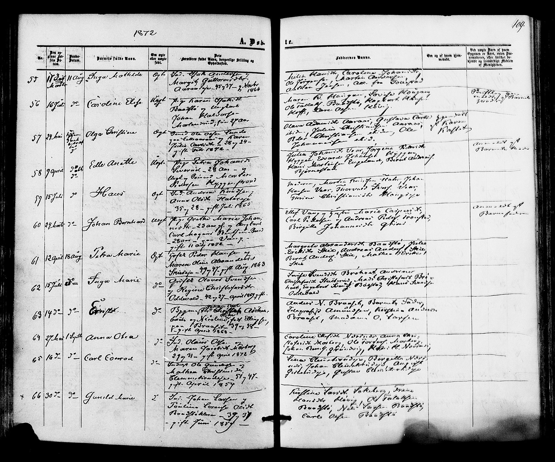Røyken kirkebøker, SAKO/A-241/F/Fa/L0006: Parish register (official) no. 6, 1857-1875, p. 109