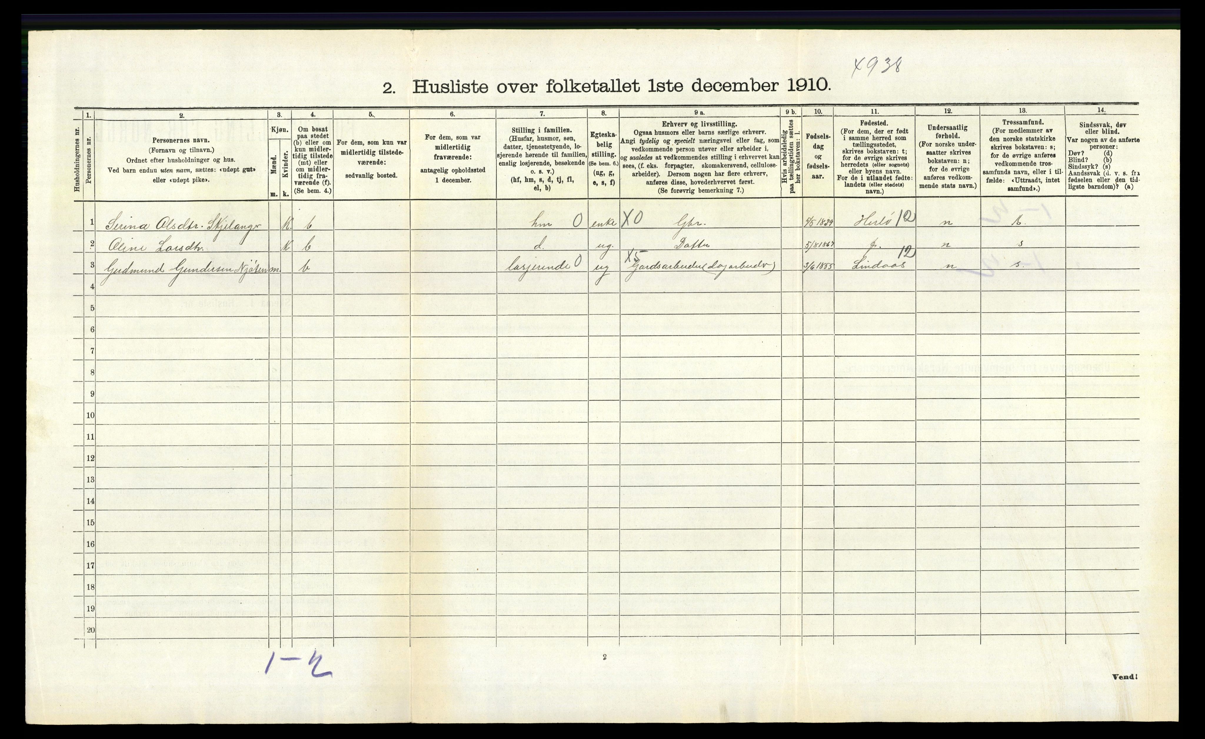 RA, 1910 census for Manger, 1910, p. 1168