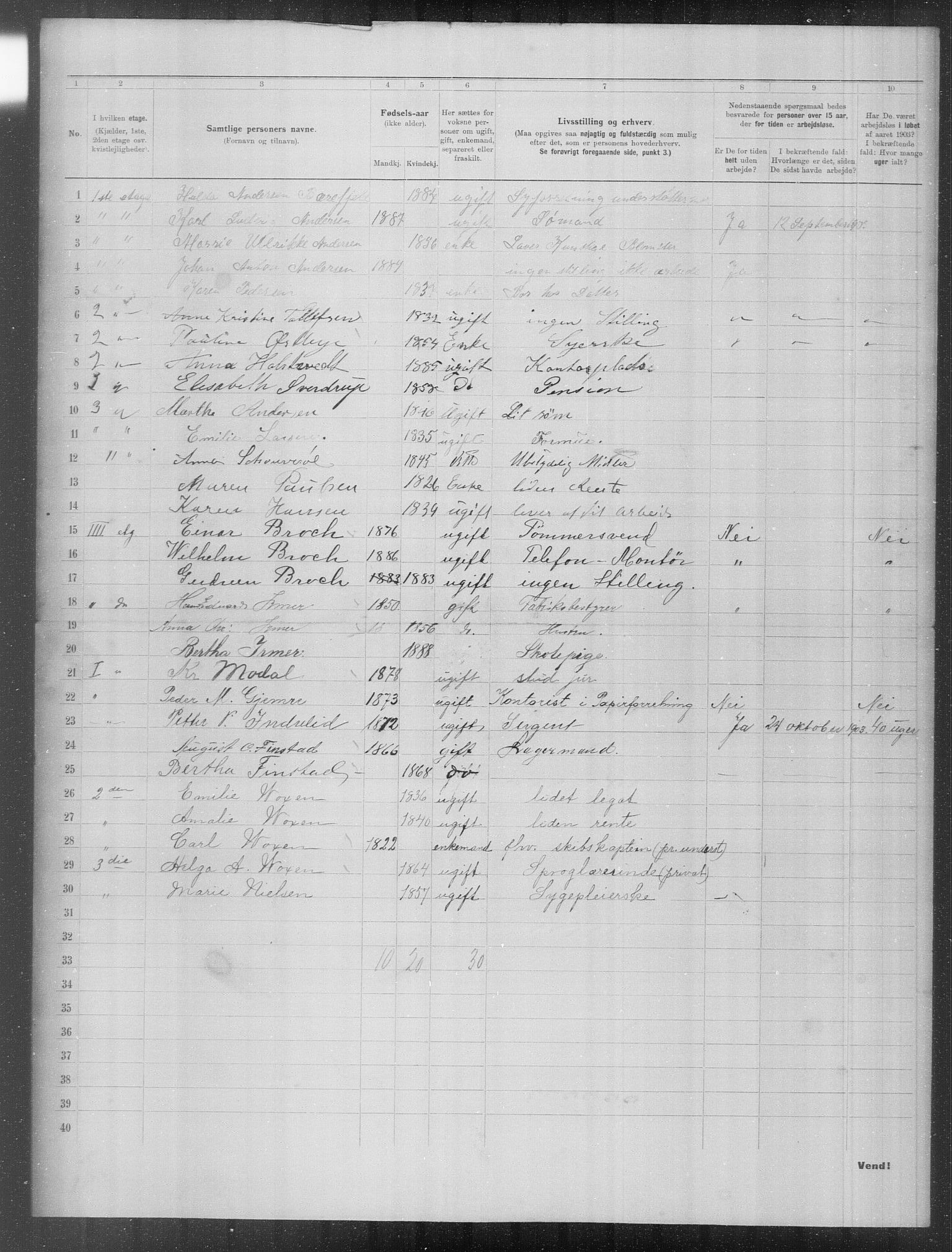 OBA, Municipal Census 1903 for Kristiania, 1903, p. 24456