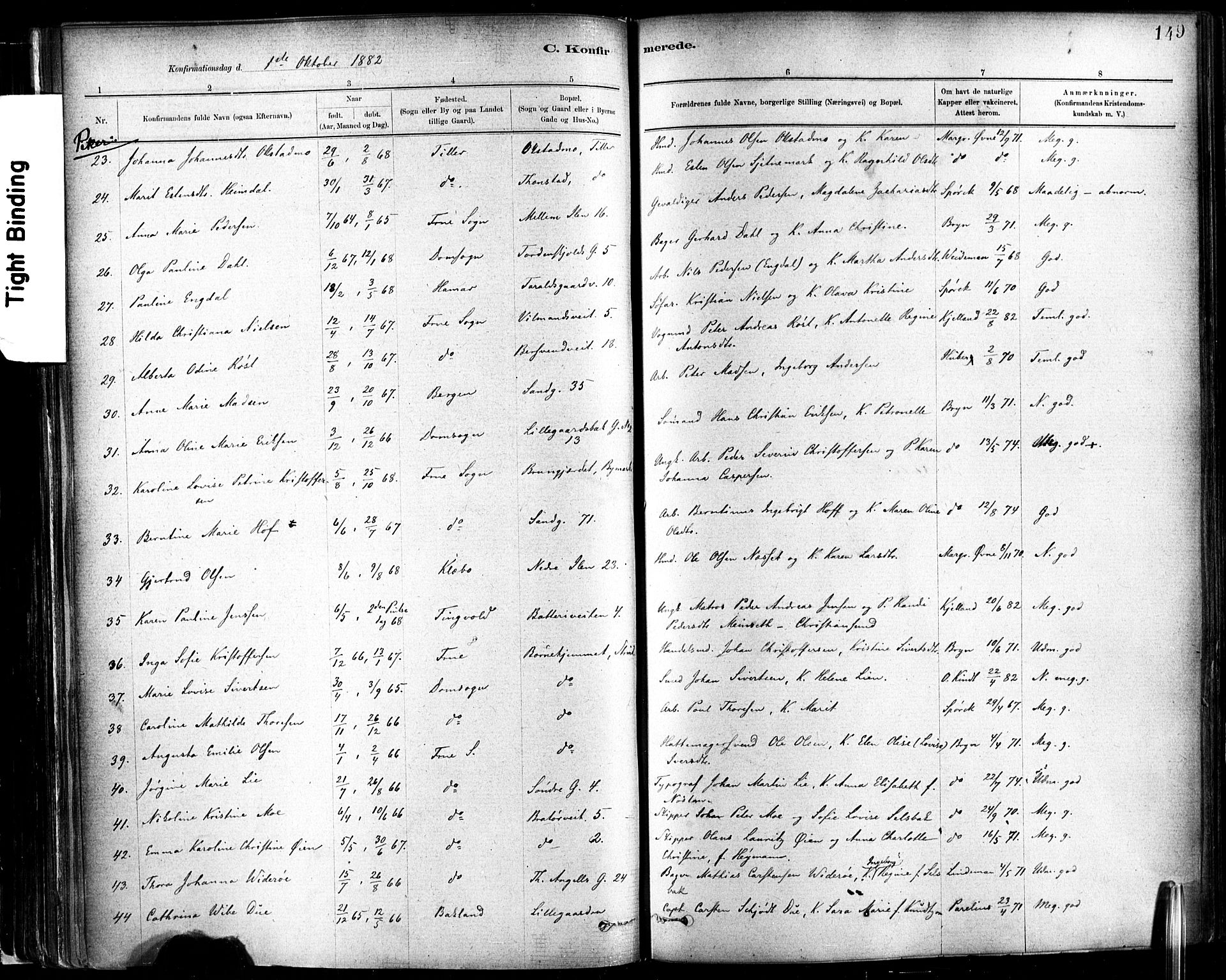 Ministerialprotokoller, klokkerbøker og fødselsregistre - Sør-Trøndelag, SAT/A-1456/602/L0119: Parish register (official) no. 602A17, 1880-1901, p. 149
