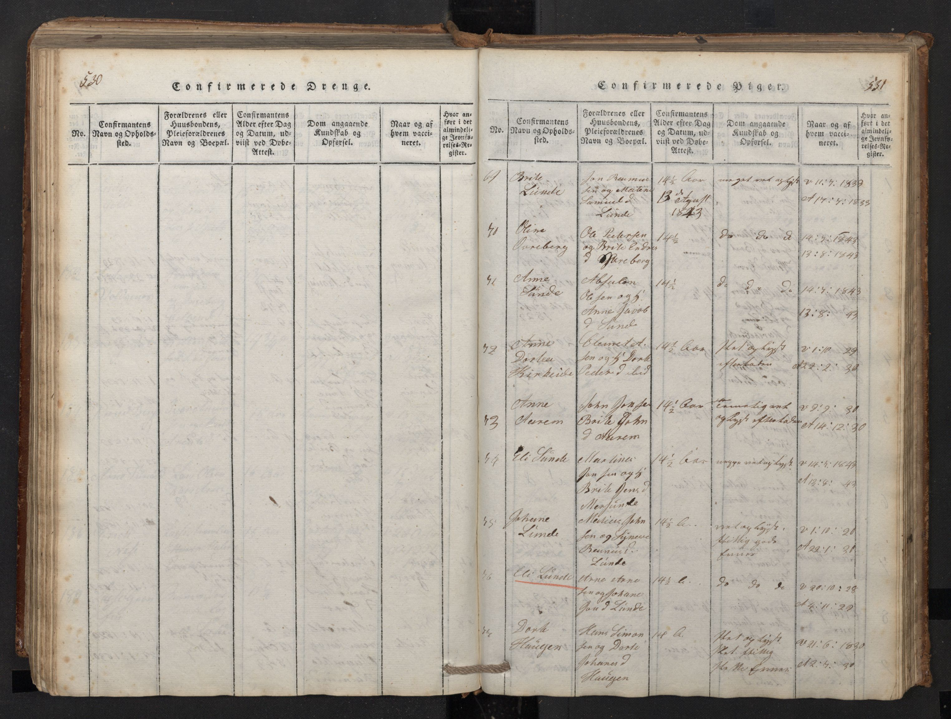 Stryn Sokneprestembete, SAB/A-82501: Parish register (copy) no. A 1, 1816-1844, p. 530-531