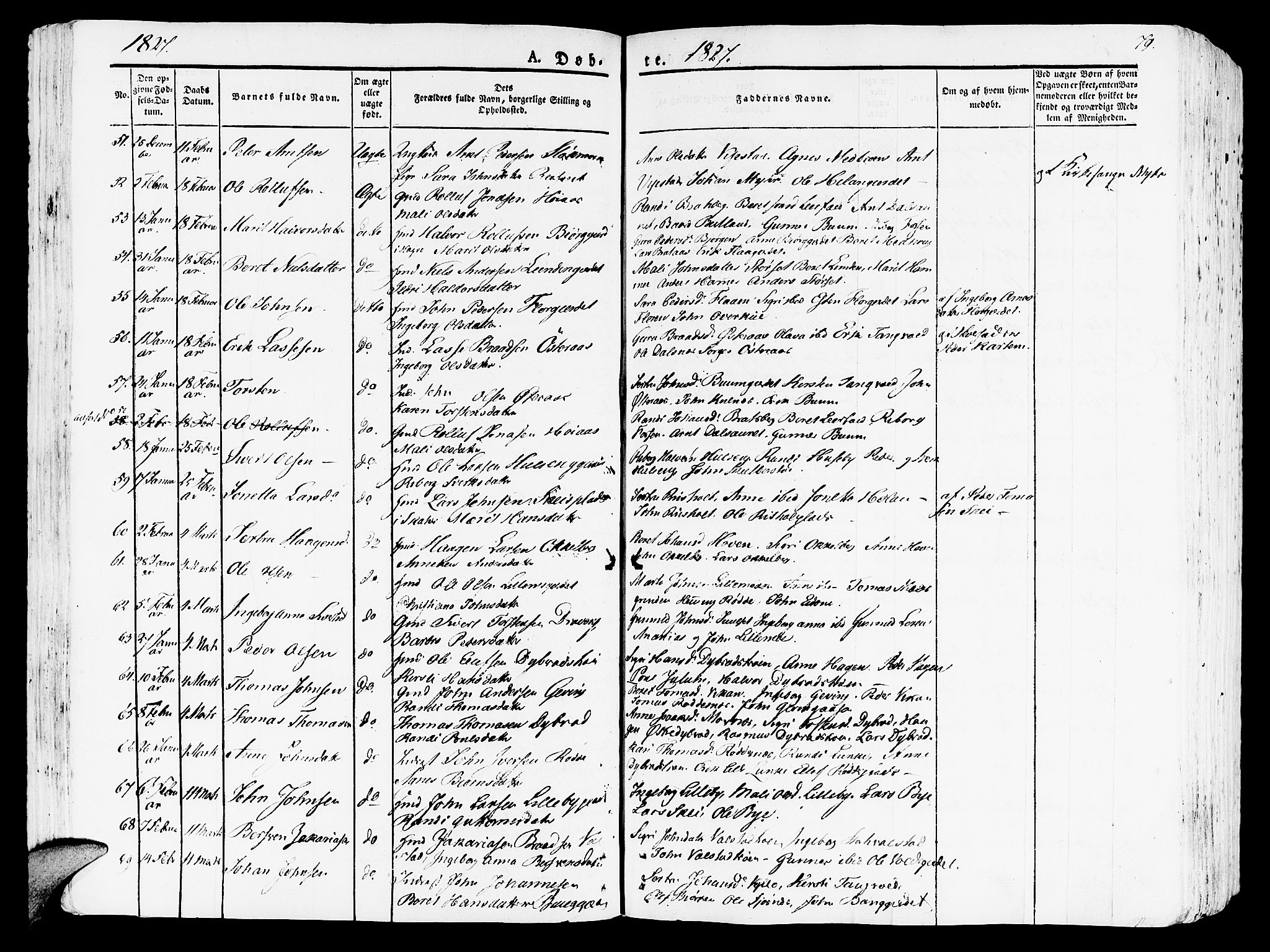 Ministerialprotokoller, klokkerbøker og fødselsregistre - Nord-Trøndelag, SAT/A-1458/709/L0070: Parish register (official) no. 709A10, 1820-1832, p. 79