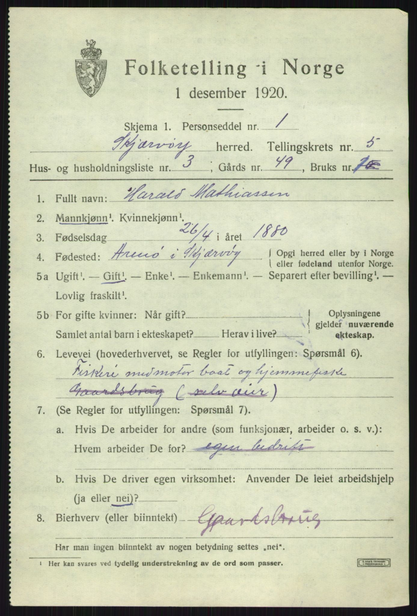 SATØ, 1920 census for Skjervøy, 1920, p. 2947