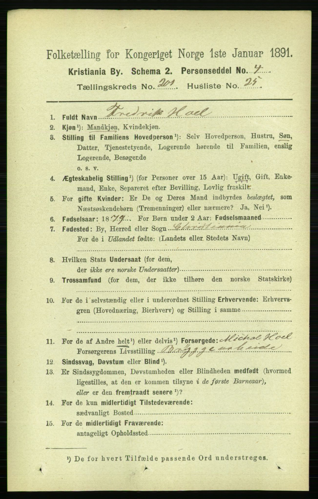 RA, 1891 census for 0301 Kristiania, 1891, p. 121398