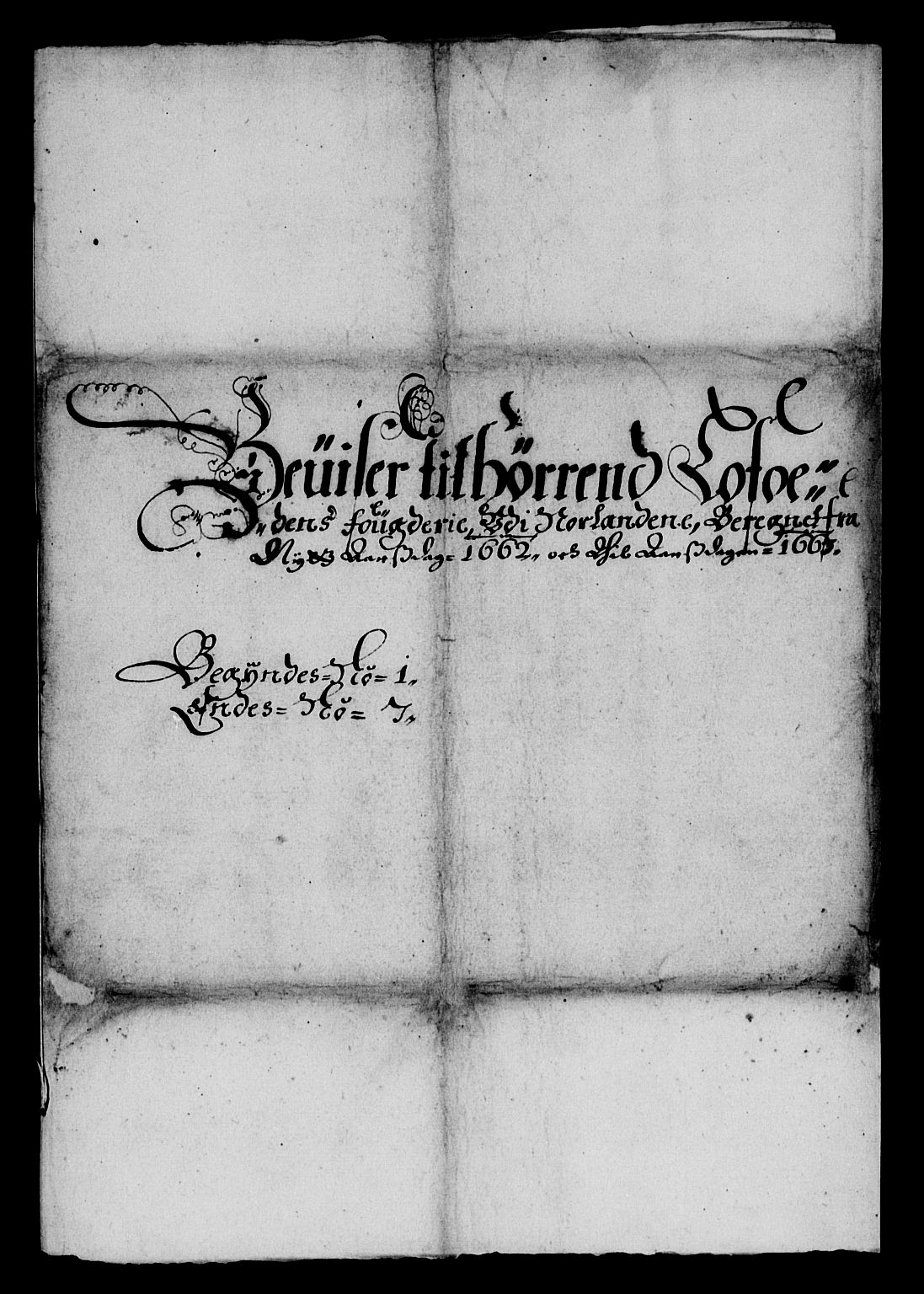 Rentekammeret inntil 1814, Reviderte regnskaper, Lensregnskaper, RA/EA-5023/R/Rb/Rbz/L0039: Nordlandenes len, 1656-1663