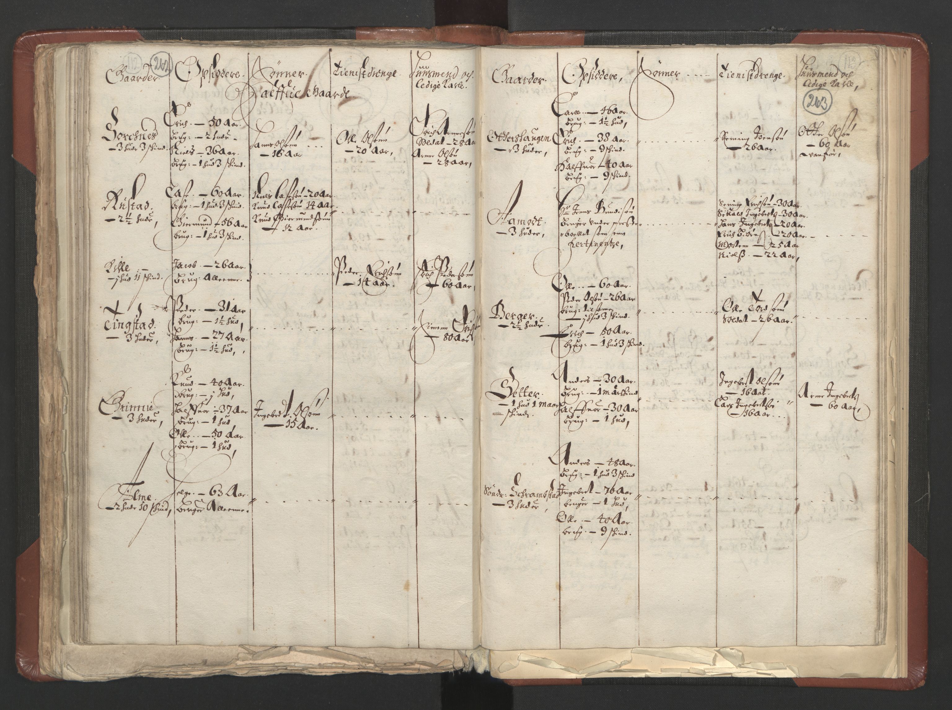 RA, Bailiff's Census 1664-1666, no. 3: Hedmark fogderi and Solør, Østerdal and Odal fogderi, 1664, p. 262-263