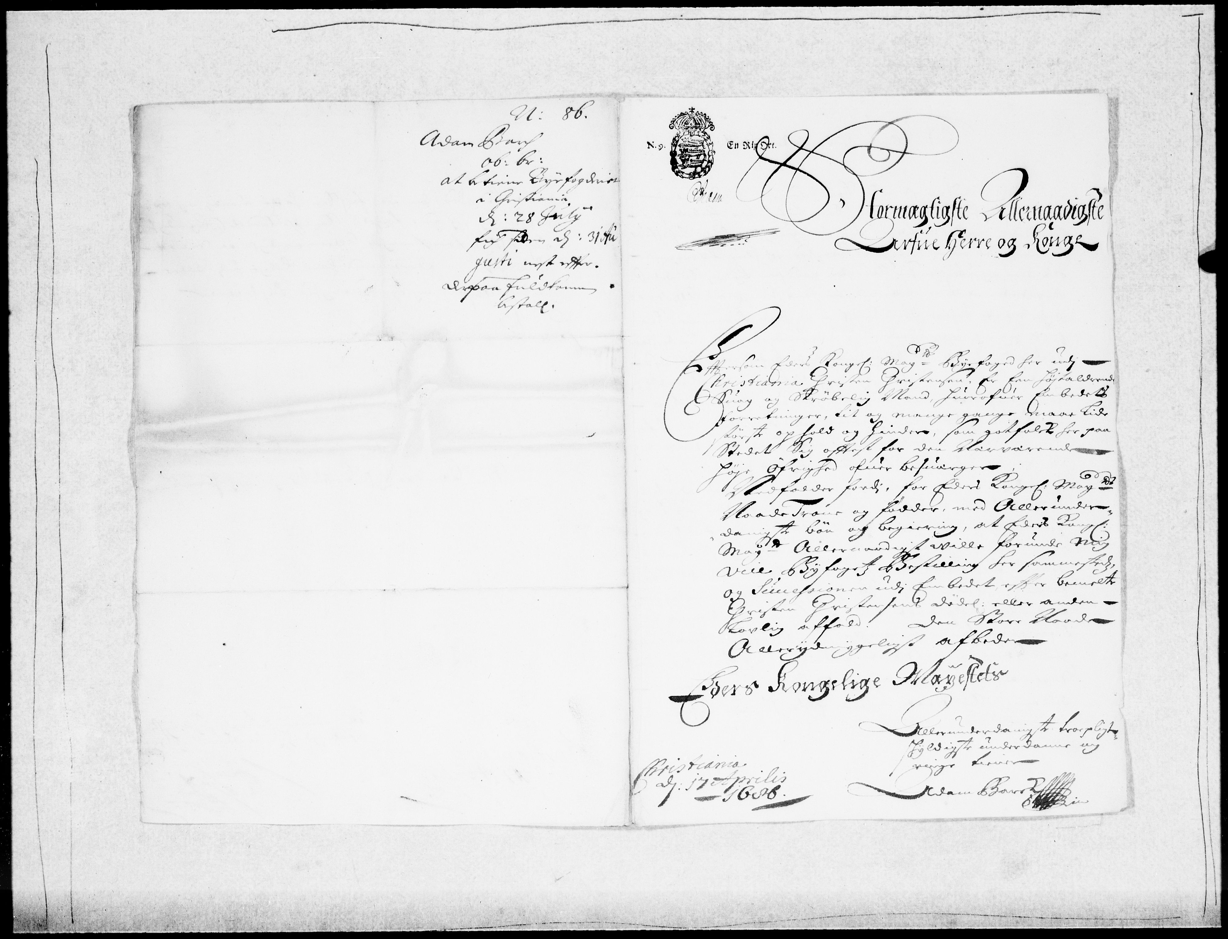 Danske Kanselli 1572-1799, AV/RA-EA-3023/F/Fc/Fcc/Fcca/L0040: Norske innlegg 1572-1799, 1686-1687, p. 171