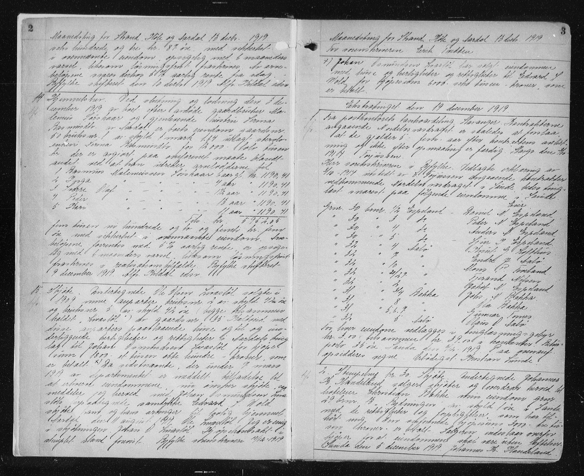 Ryfylke tingrett, SAST/A-100055/001/II/IIB/L0049: Mortgage book no. II B 49, 1919-1921, p. 2-3