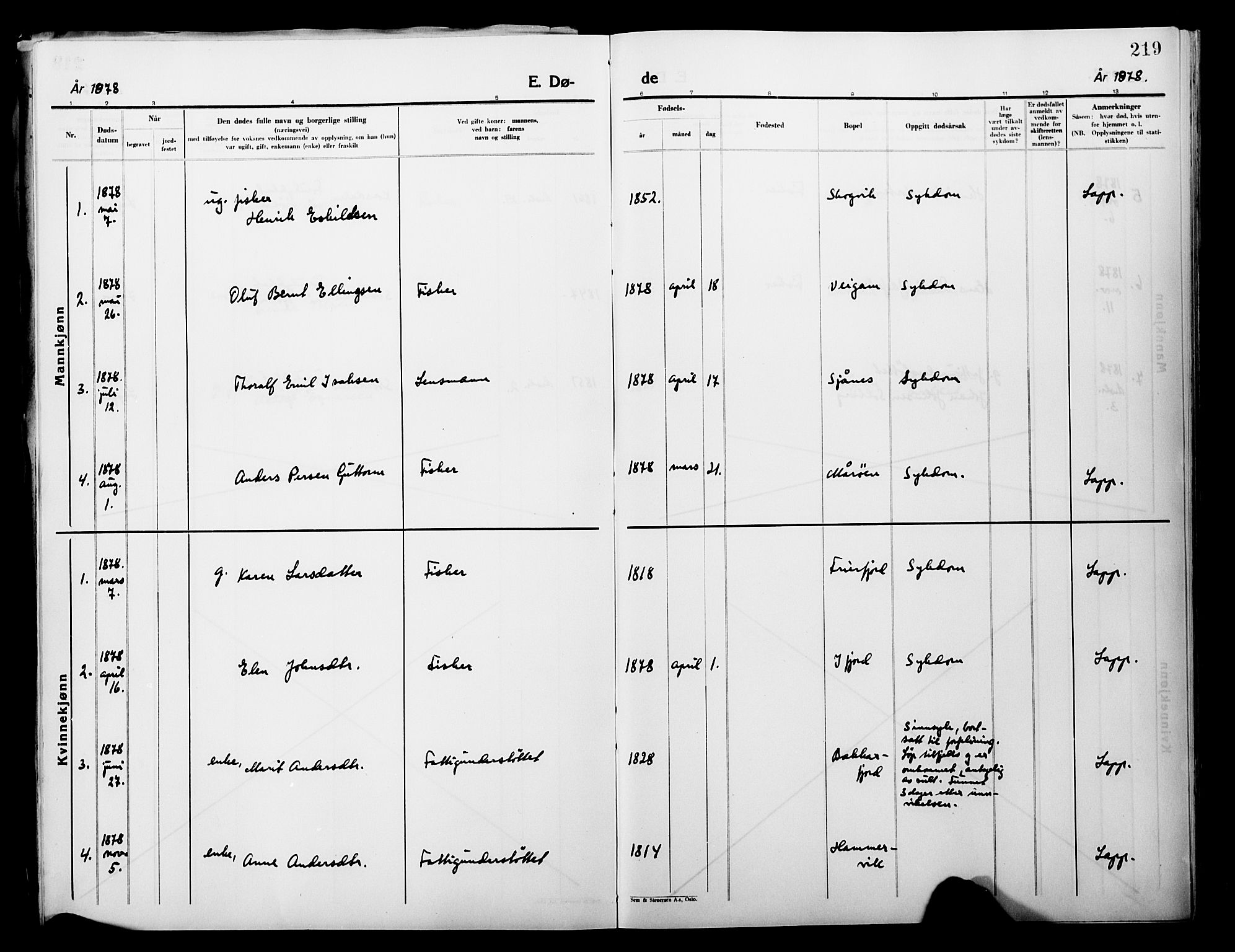 Lebesby sokneprestkontor, SATØ/S-1353/H/Ha/L0004kirke: Parish register (official) no. 4, 1870-1902, p. 219