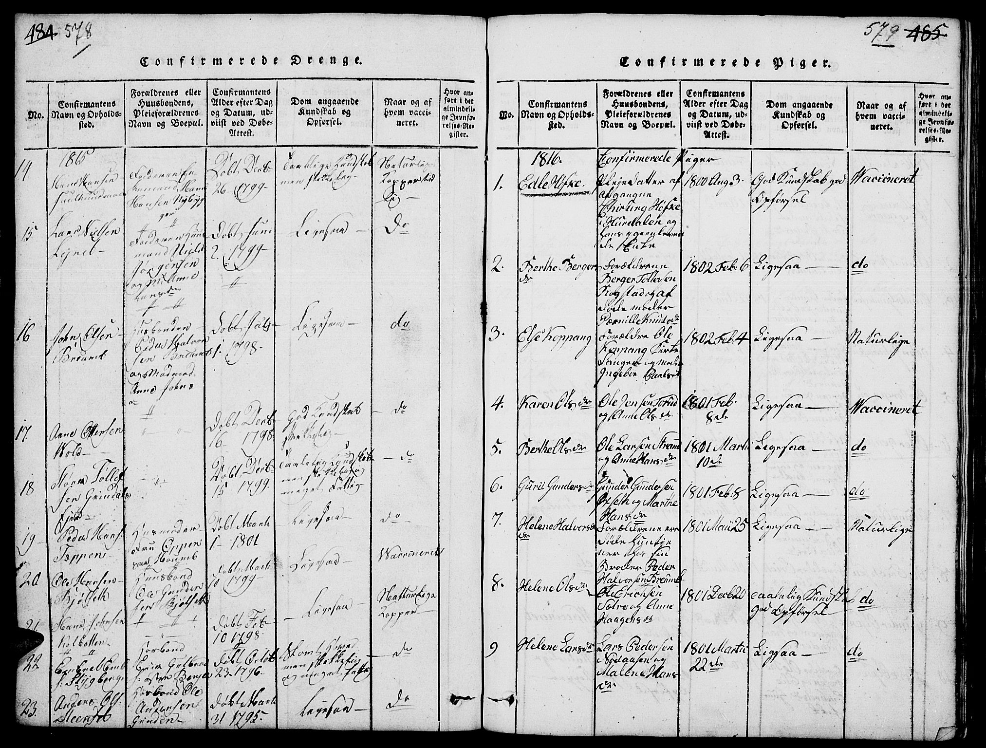 Elverum prestekontor, AV/SAH-PREST-044/H/Ha/Hab/L0001: Parish register (copy) no. 1, 1815-1829, p. 578-579