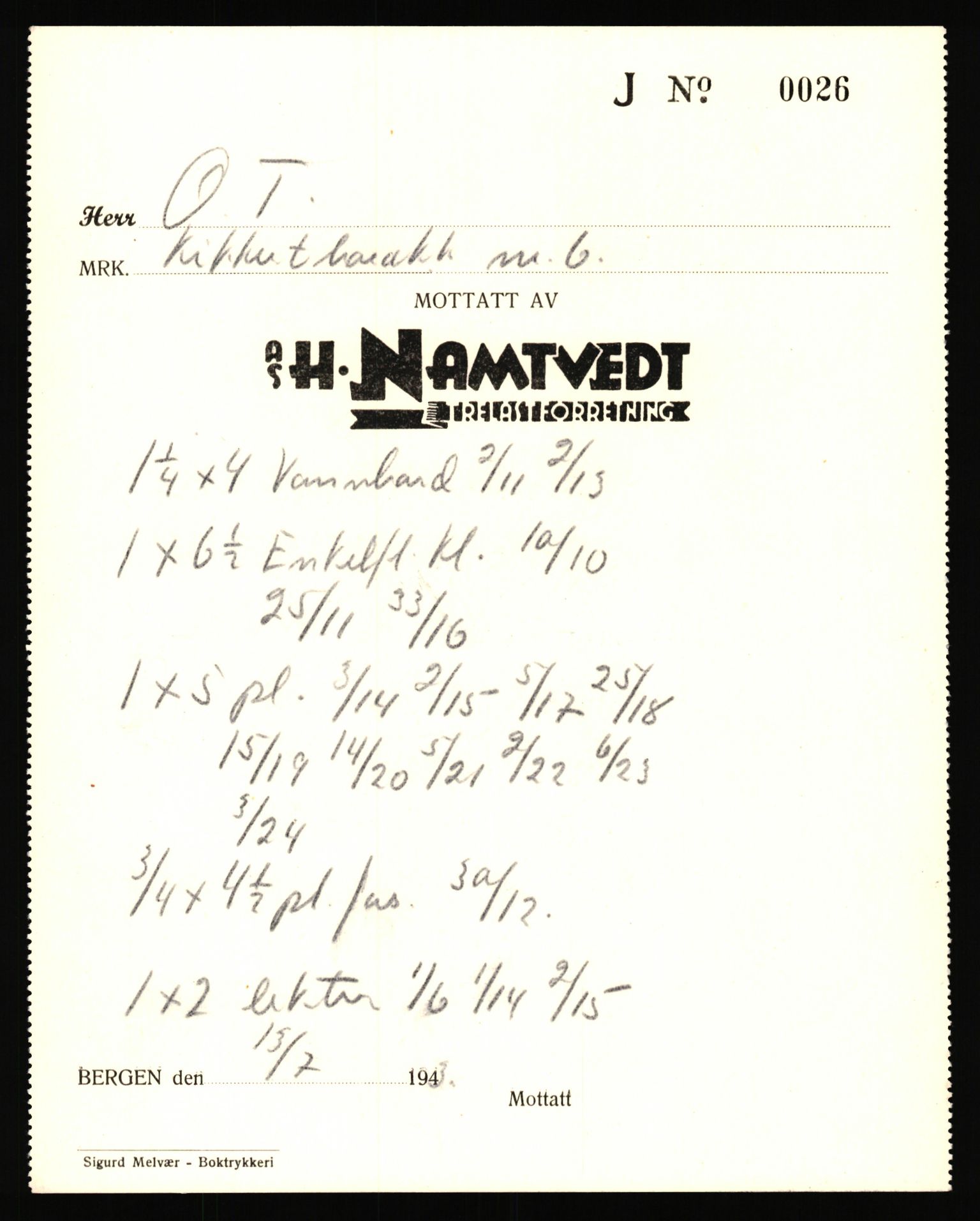 Tyske arkiver, Organisation Todt (OT), Einsatzgruppe Wiking, AV/RA-RAFA-2188/2/H/Hd/Hda/L0029/0002: Diverse, Zone Bergen / Diverse, 1940-1945, p. 15