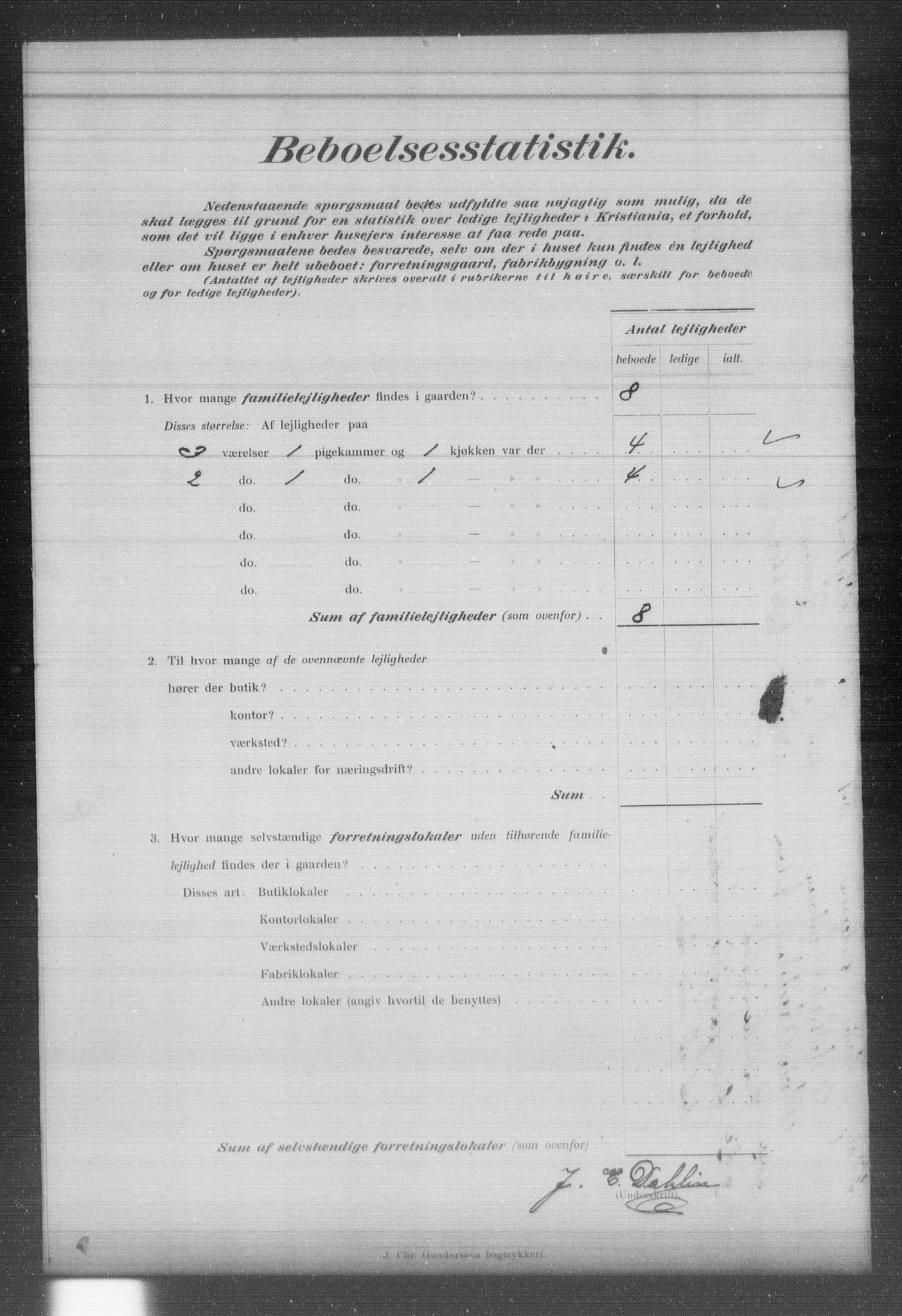 OBA, Municipal Census 1903 for Kristiania, 1903, p. 3616