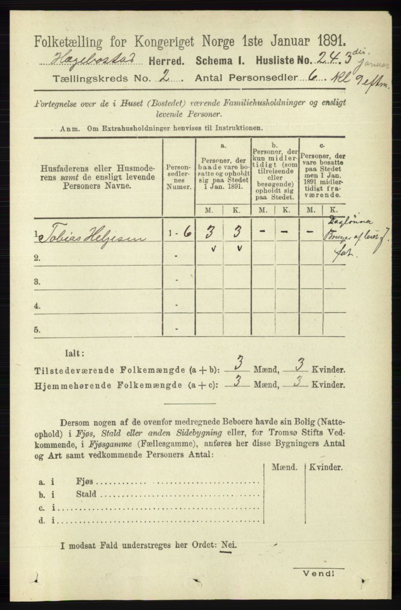 RA, 1891 census for 1034 Hægebostad, 1891, p. 459