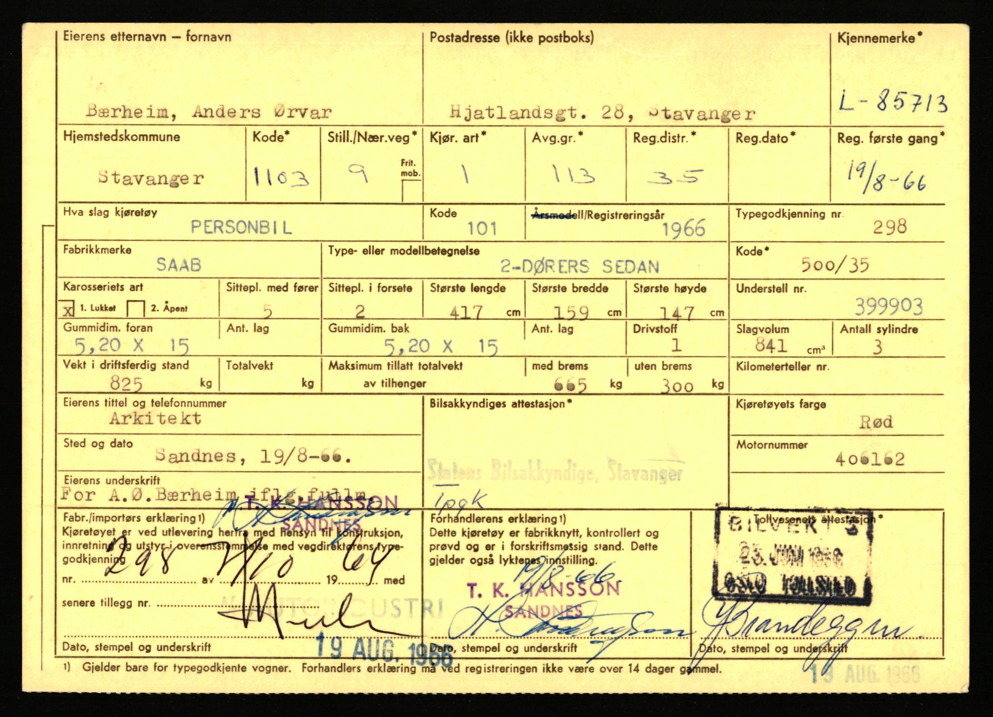 Stavanger trafikkstasjon, AV/SAST-A-101942/0/F/L0073: L-84100 - L-86499, 1930-1971, p. 1673