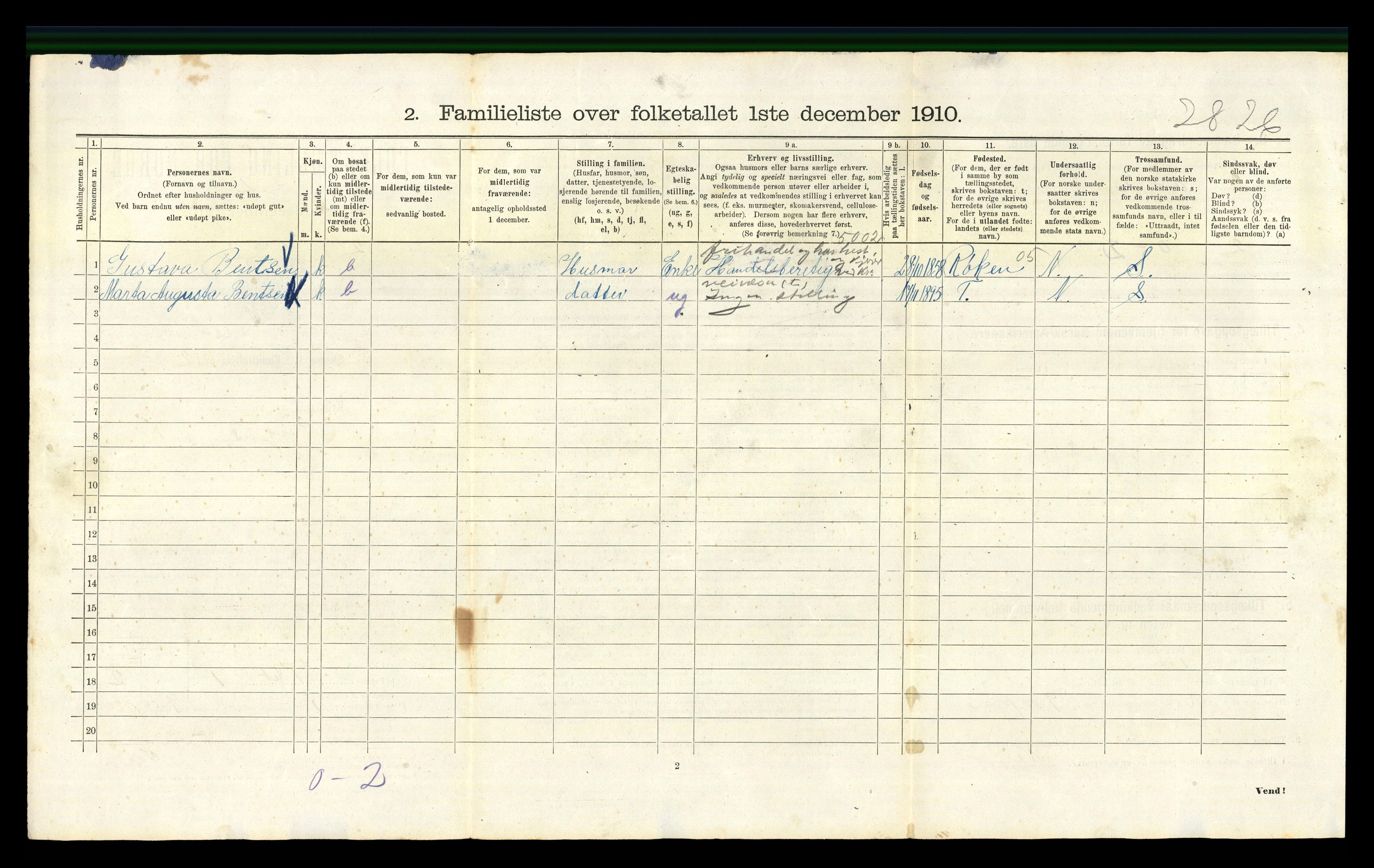 RA, 1910 census for Kristiania, 1910, p. 4826