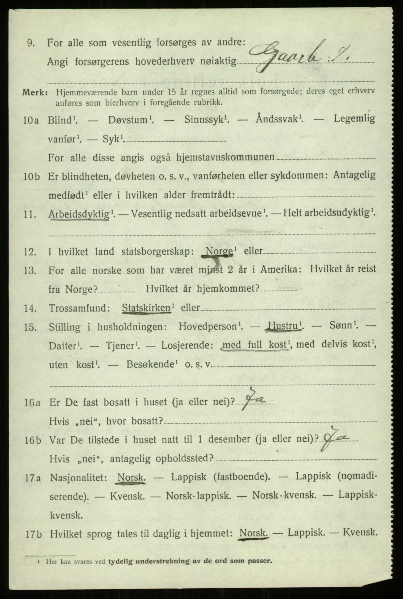 SATØ, 1920 census for Trondenes, 1920, p. 3659