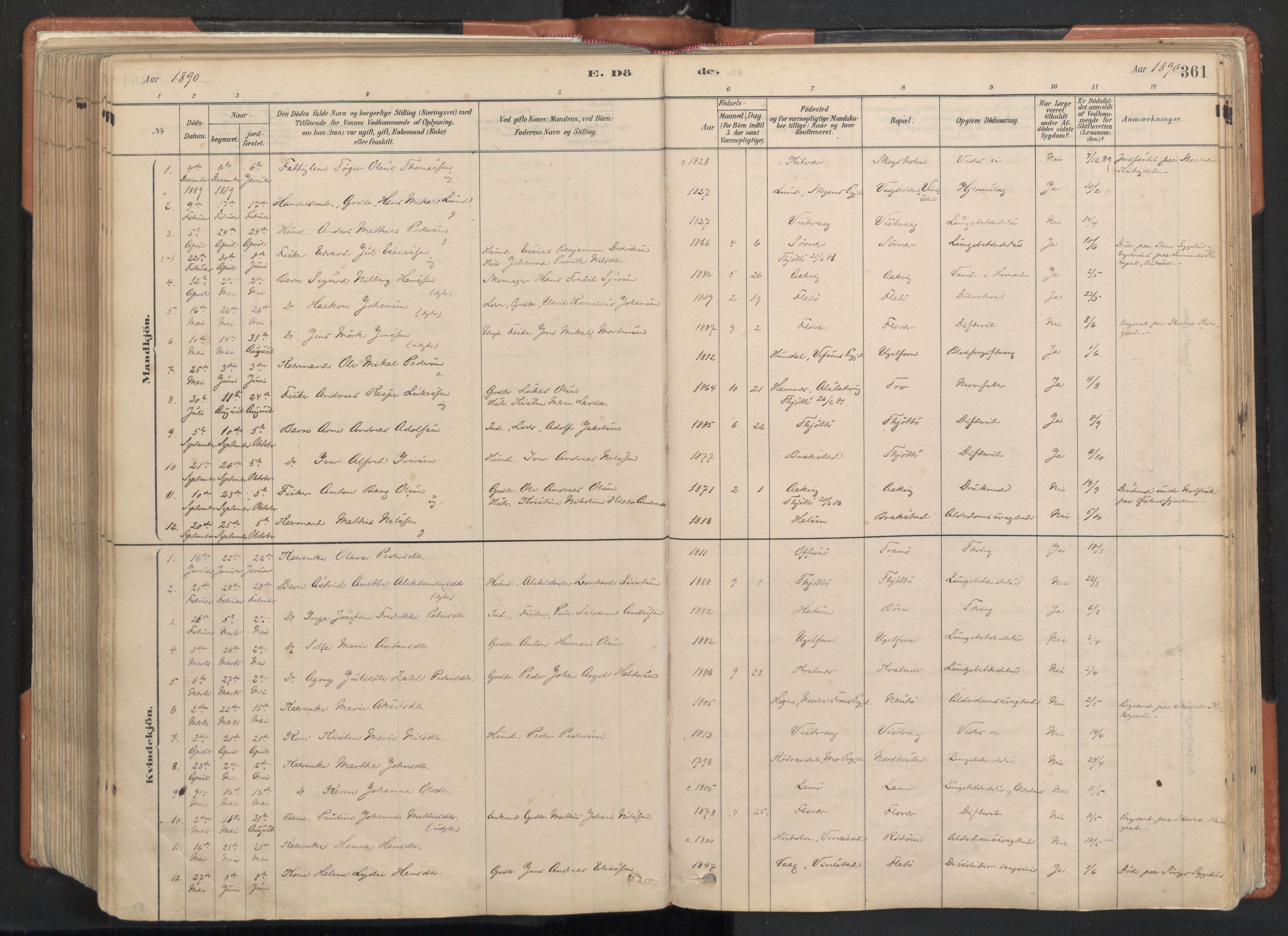 Ministerialprotokoller, klokkerbøker og fødselsregistre - Nordland, SAT/A-1459/817/L0264: Parish register (official) no. 817A04, 1878-1907, p. 361