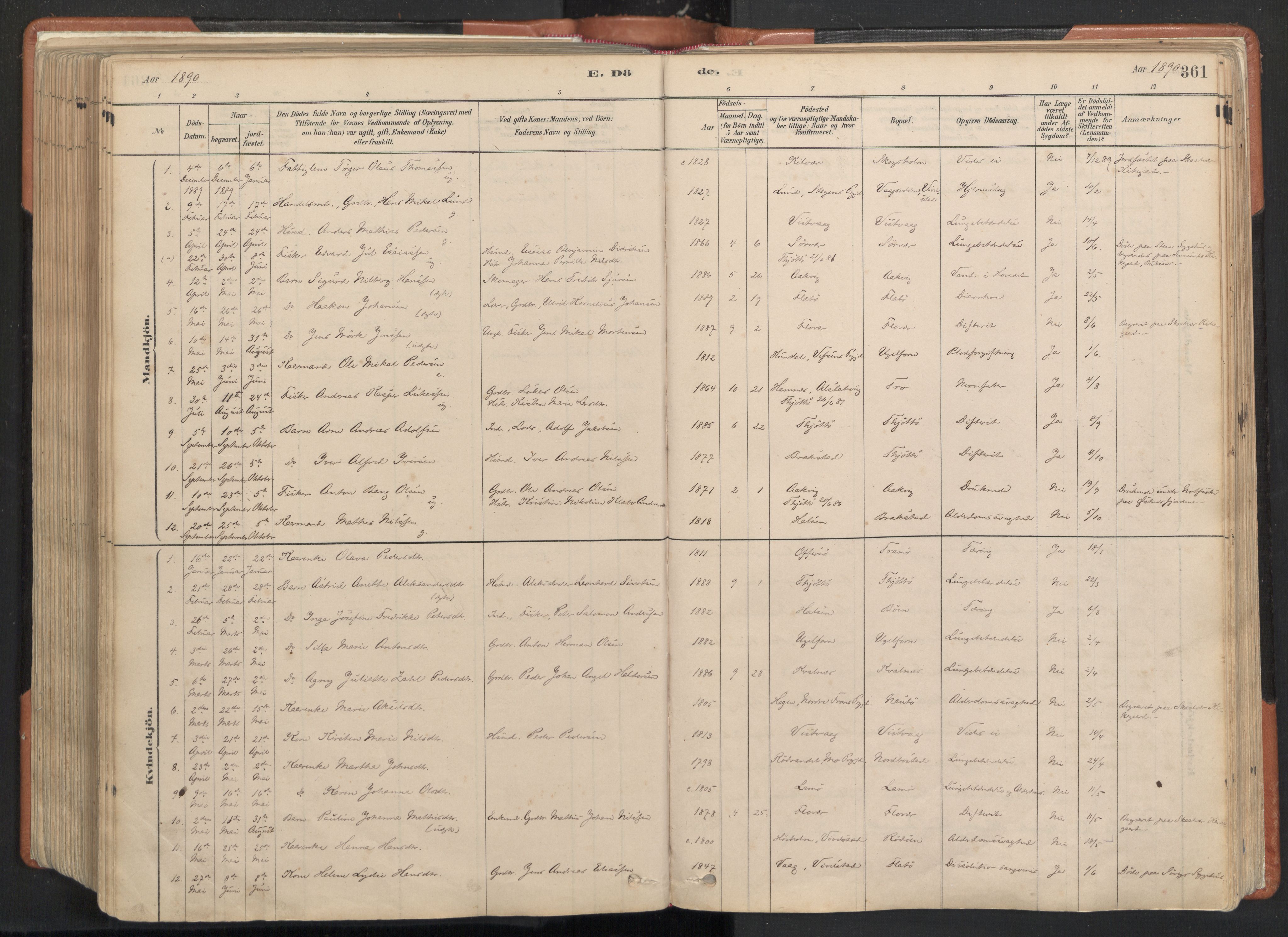 Ministerialprotokoller, klokkerbøker og fødselsregistre - Nordland, AV/SAT-A-1459/817/L0264: Parish register (official) no. 817A04, 1878-1907, p. 361