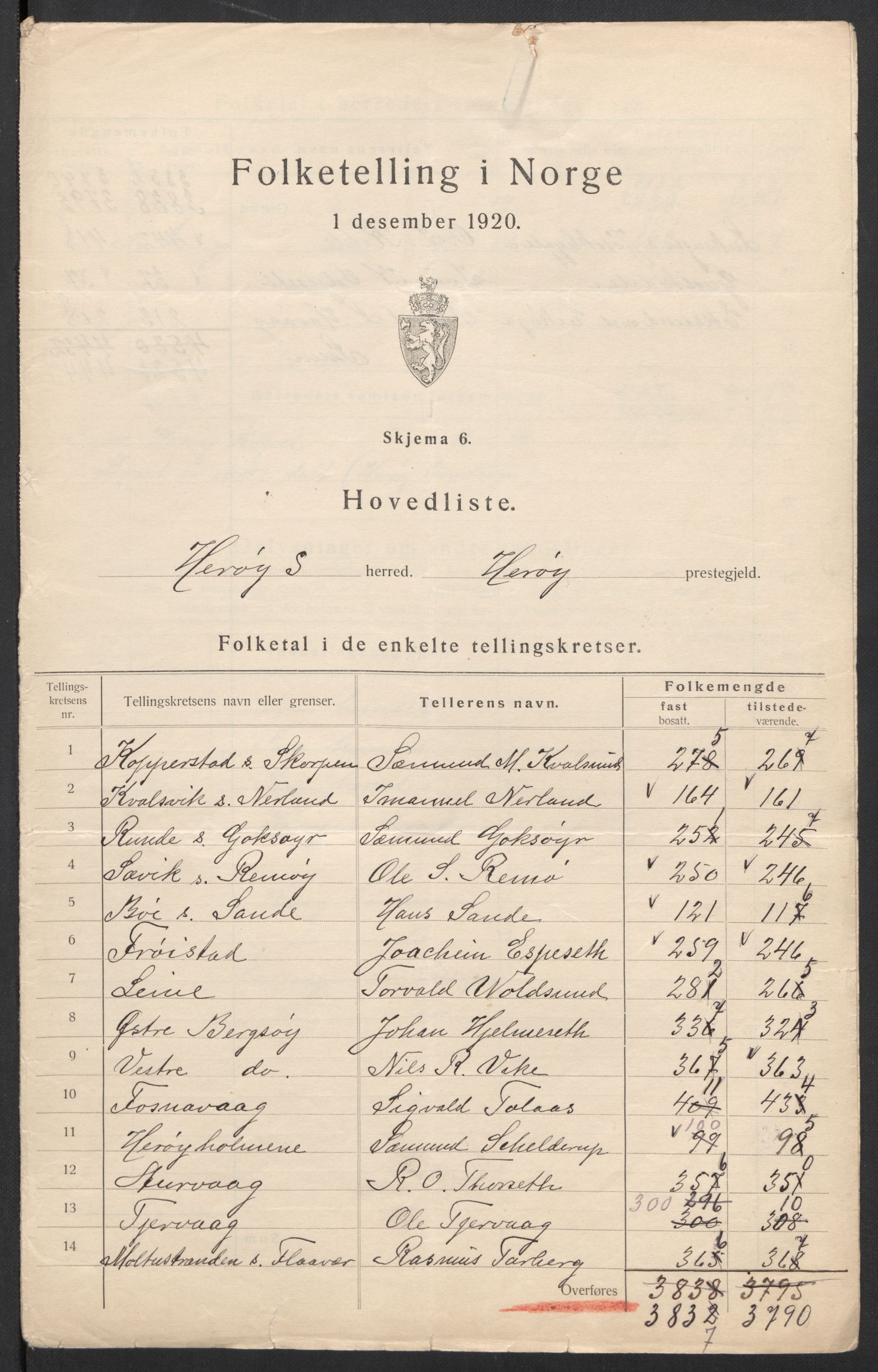 SAT, 1920 census for Herøy (MR), 1920, p. 3