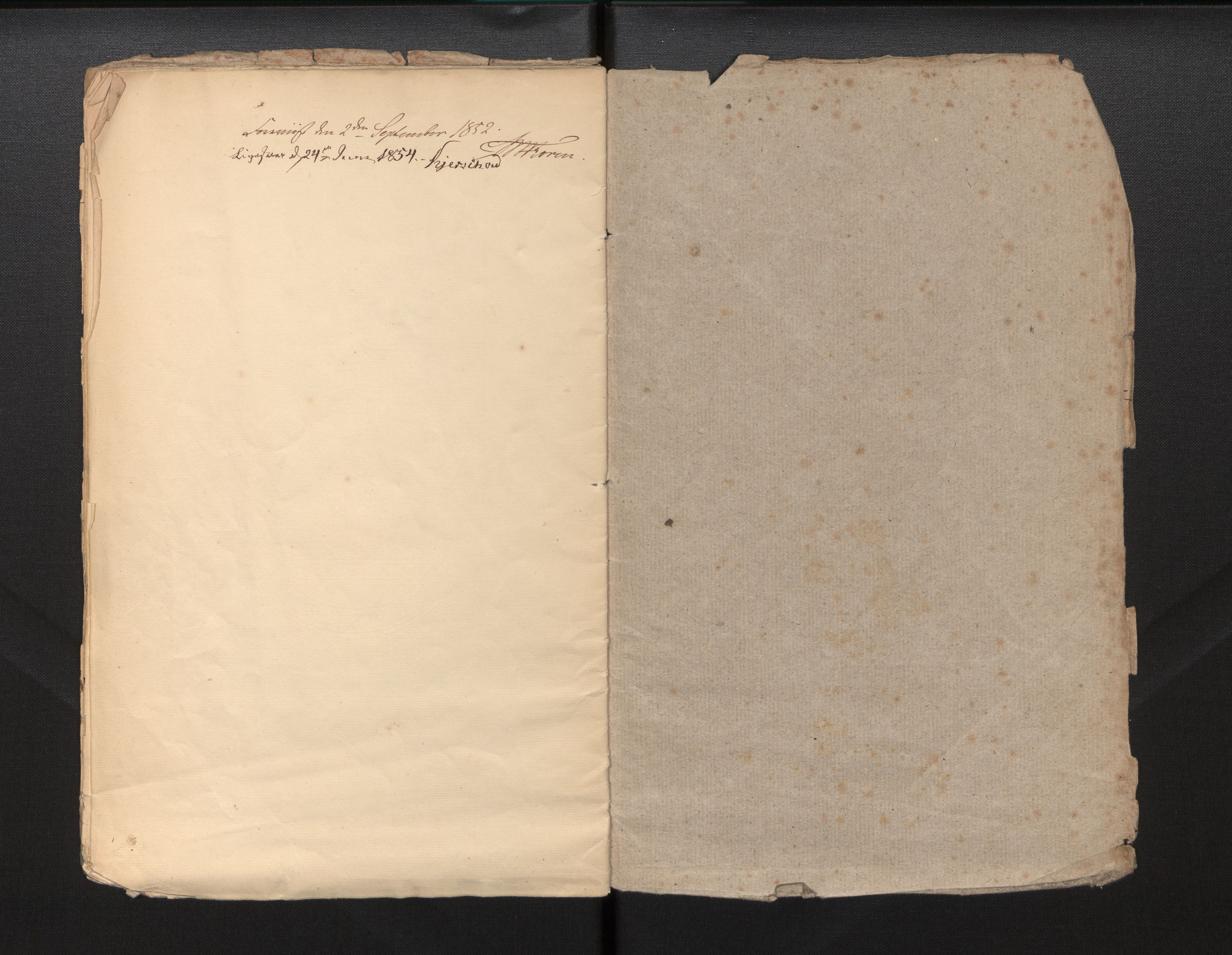 Gloppen sokneprestembete, SAB/A-80101/H/Haa/Haaf/L0001: Diary records no. F 1, 1852-1854