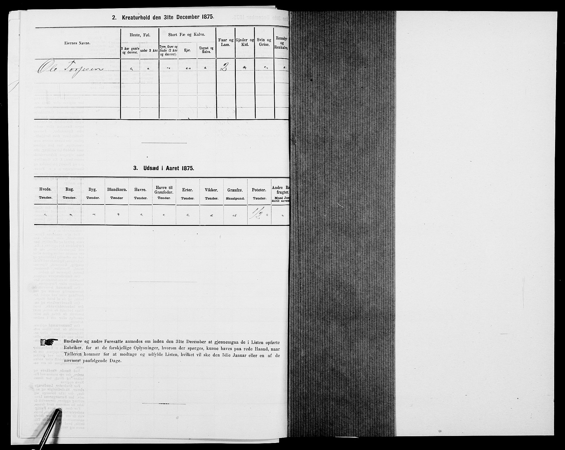 SAK, 1875 census for 0934P Evje, 1875, p. 837