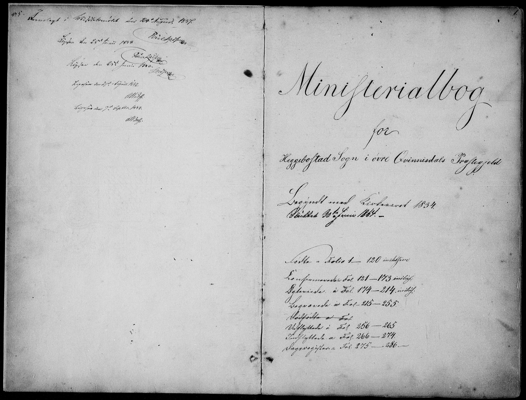 Hægebostad sokneprestkontor, AV/SAK-1111-0024/F/Fa/Faa/L0004: Parish register (official) no. A 4, 1834-1864, p. 2