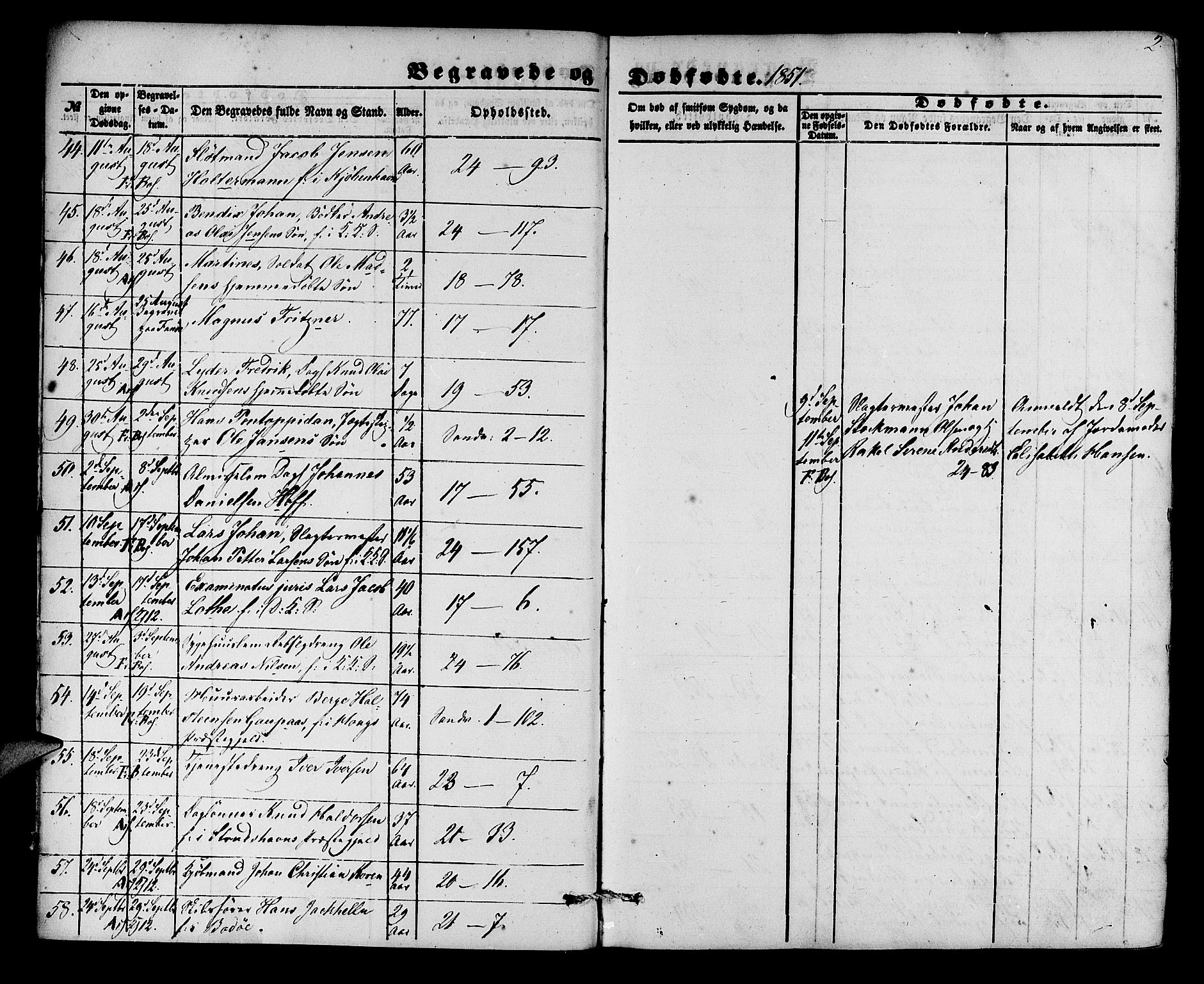 Korskirken sokneprestembete, AV/SAB-A-76101/H/Hab: Parish register (copy) no. E 2, 1851-1871, p. 2