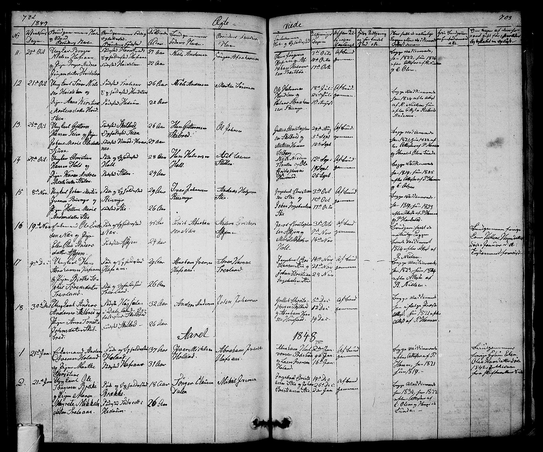 Andebu kirkebøker, AV/SAKO-A-336/G/Ga/L0003: Parish register (copy) no. I 3, 1832-1867, p. 702-703