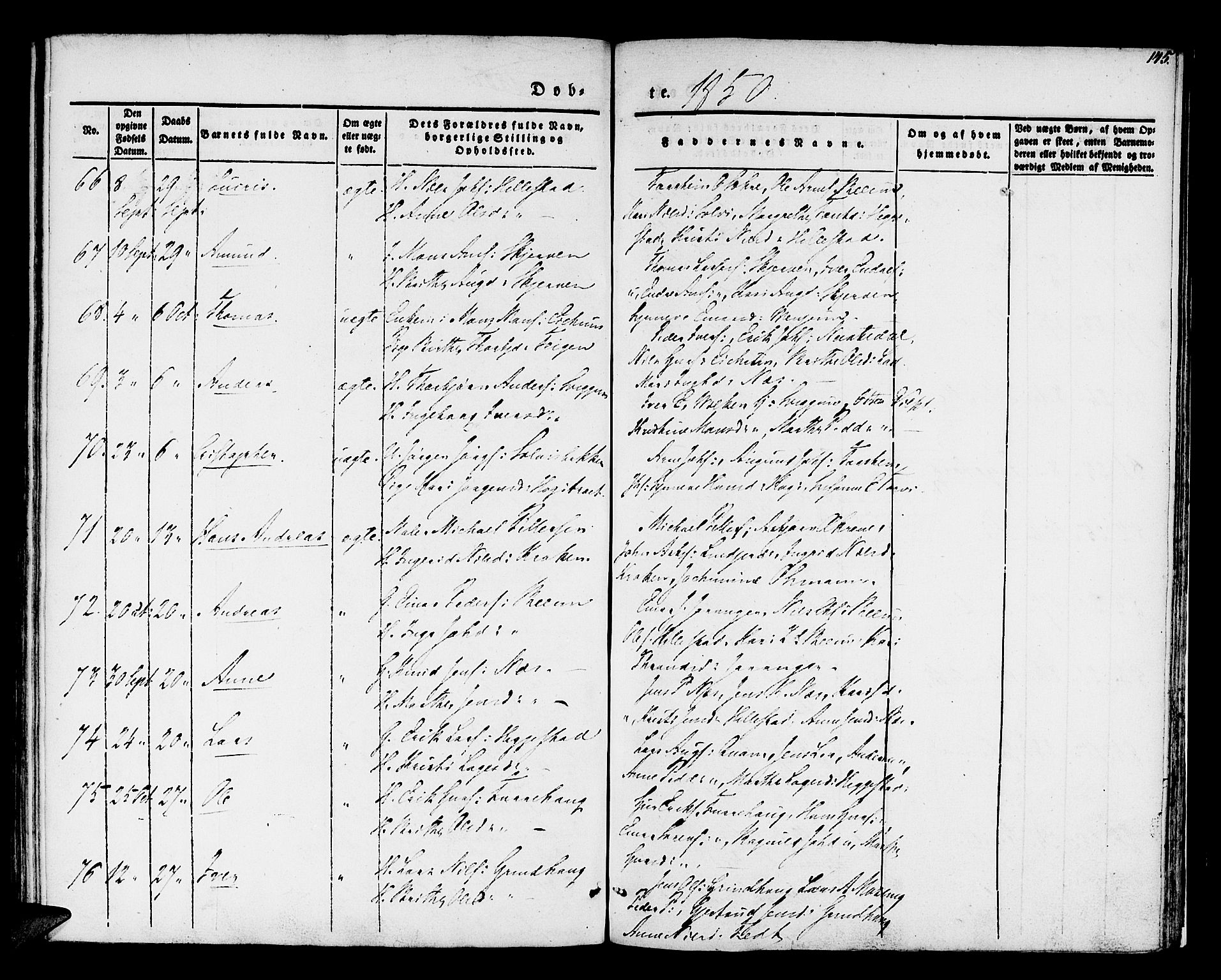 Hafslo sokneprestembete, SAB/A-80301/H/Haa/Haaa/L0005: Parish register (official) no. A 5, 1834-1852, p. 145