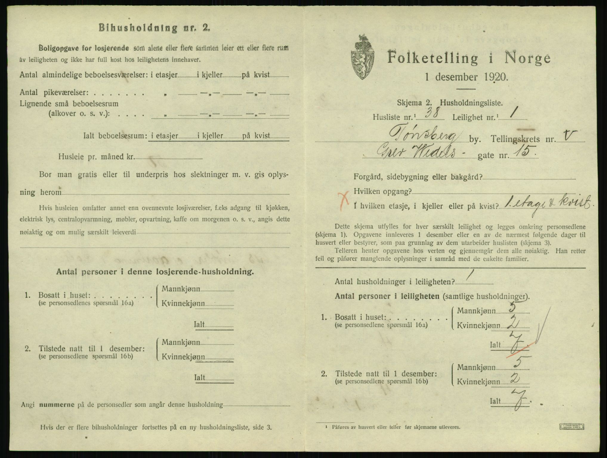 SAKO, 1920 census for Tønsberg, 1920, p. 3713