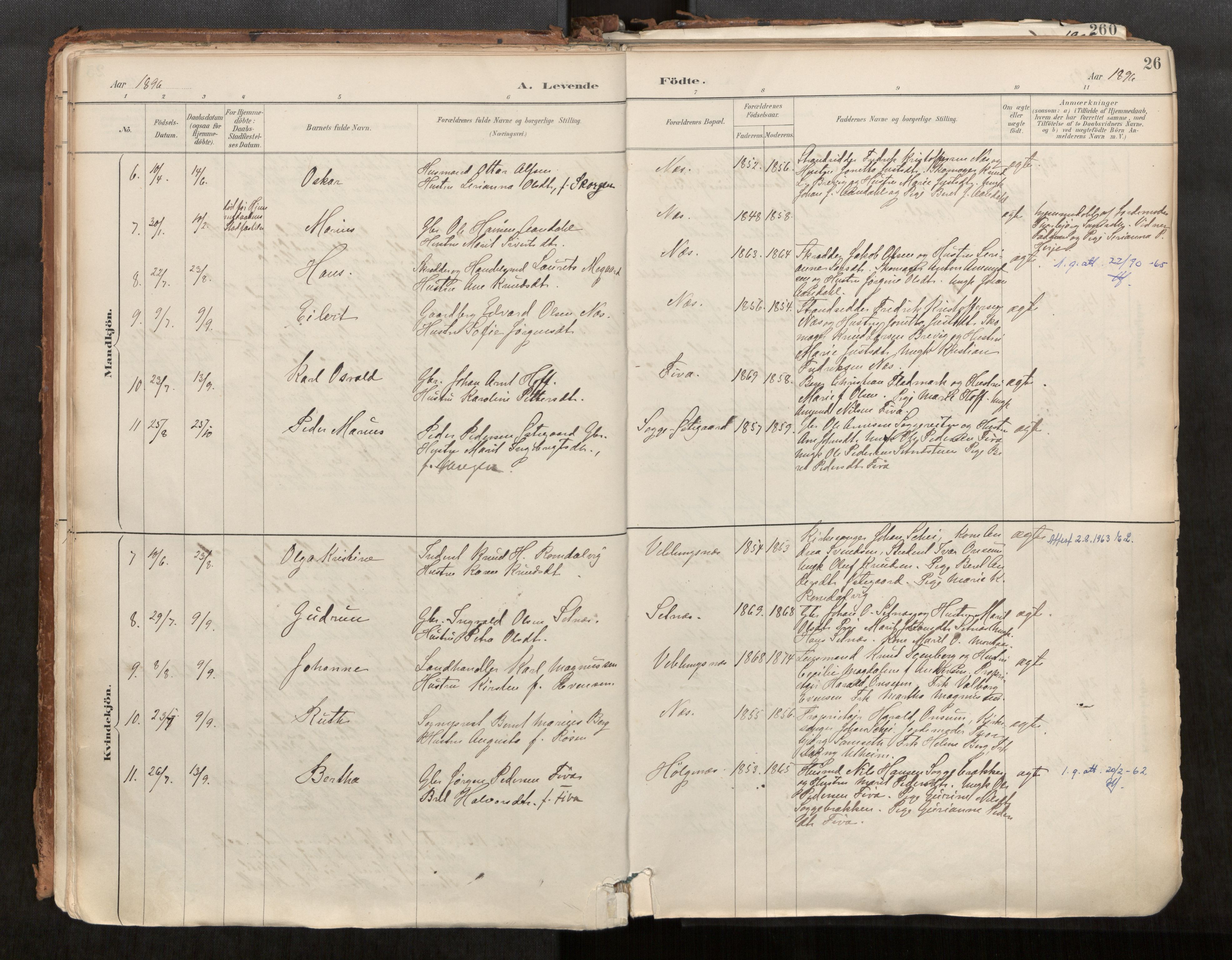 Ministerialprotokoller, klokkerbøker og fødselsregistre - Møre og Romsdal, AV/SAT-A-1454/544/L0585: Parish register (official) no. 544A06, 1887-1924, p. 26