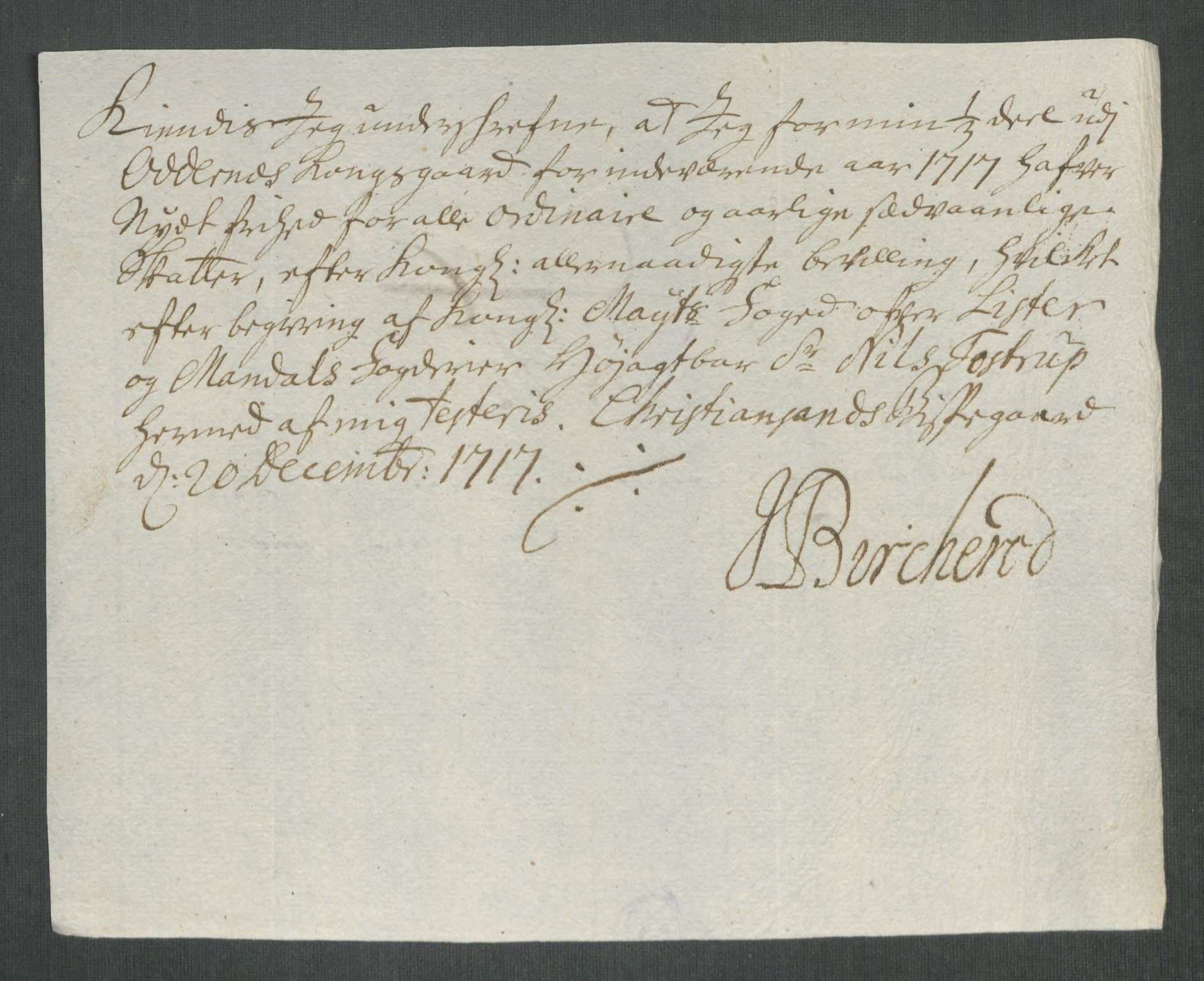 Rentekammeret inntil 1814, Reviderte regnskaper, Fogderegnskap, AV/RA-EA-4092/R43/L2561: Fogderegnskap Lista og Mandal, 1717, p. 249