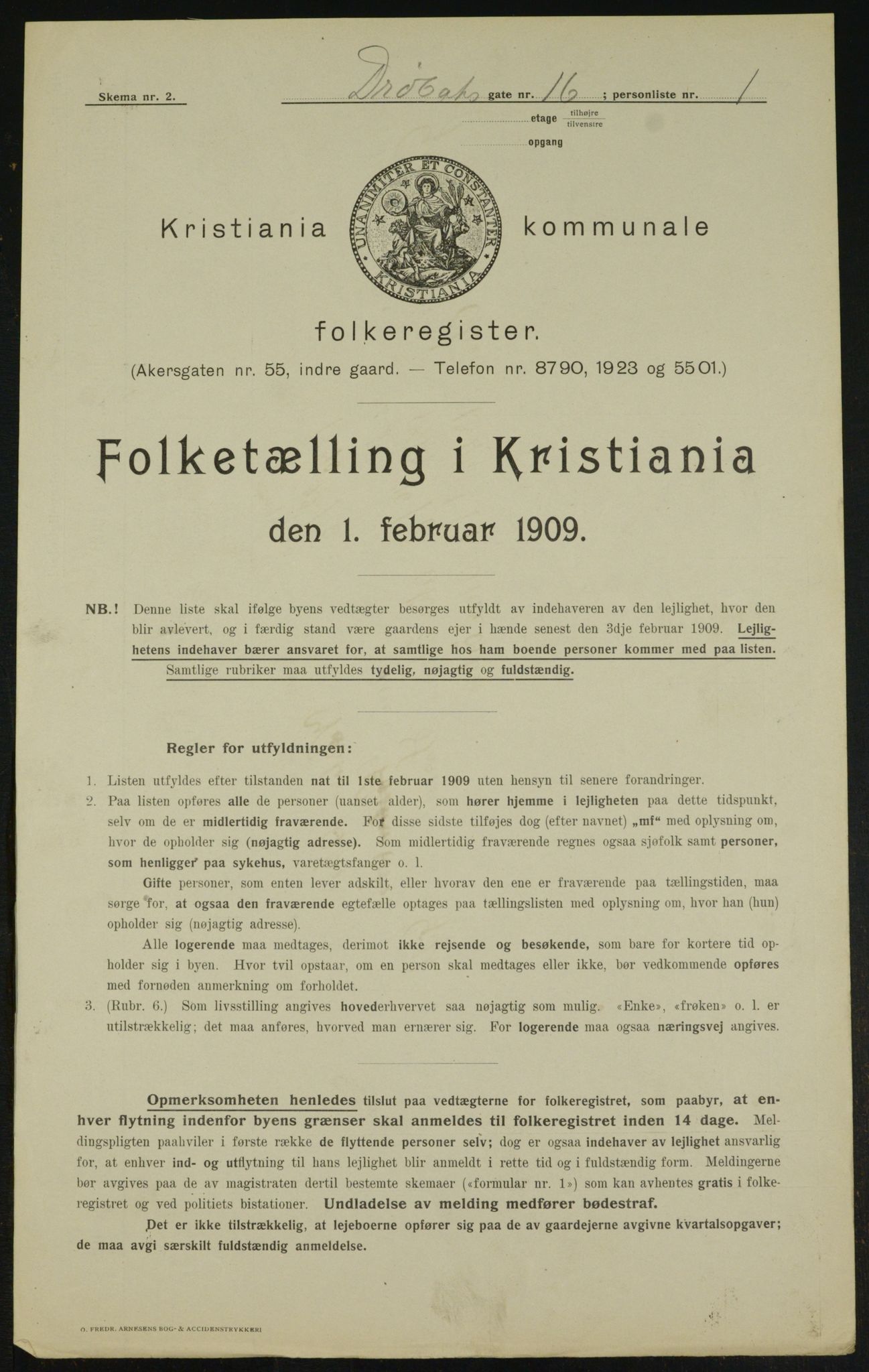 OBA, Municipal Census 1909 for Kristiania, 1909, p. 15901