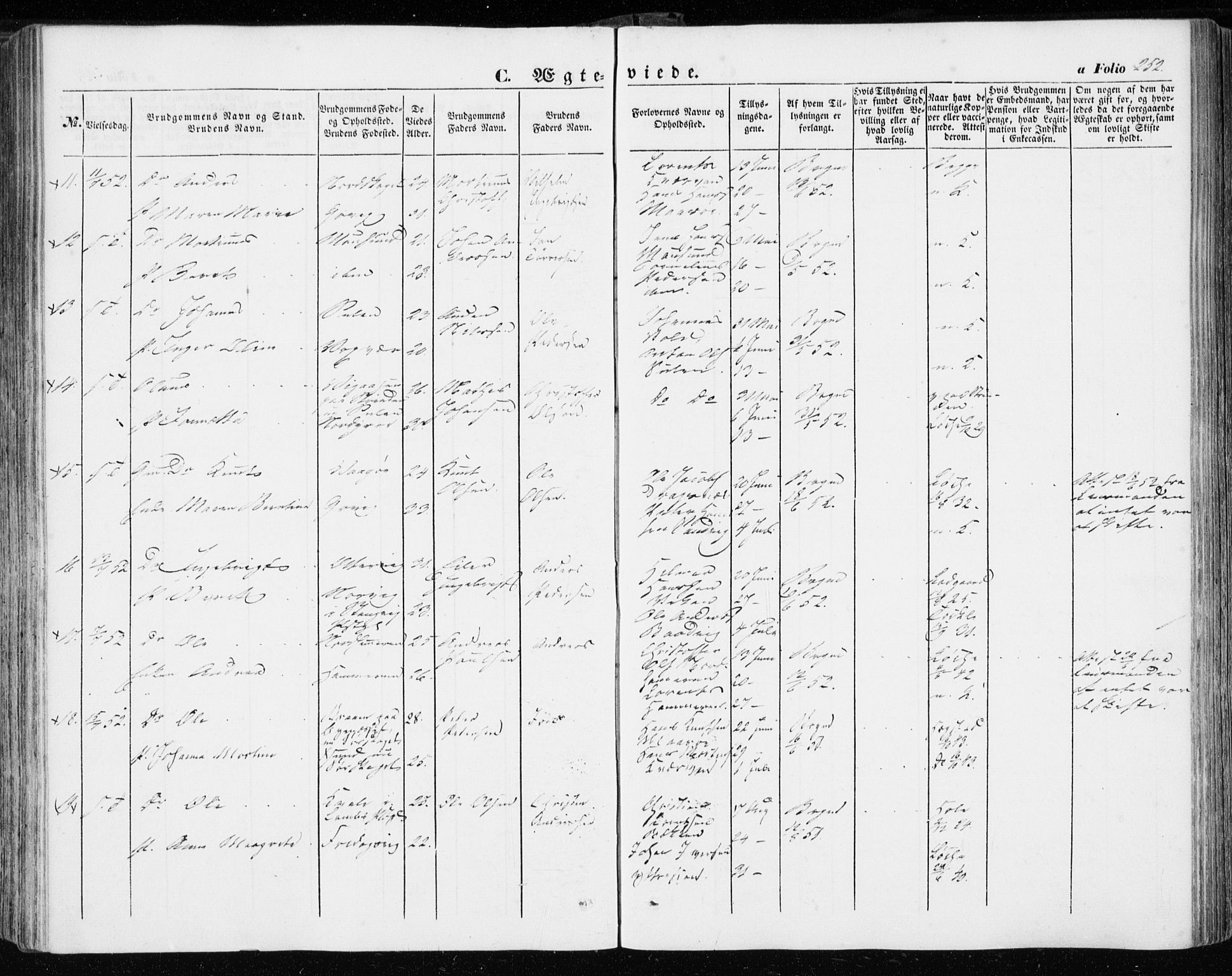 Ministerialprotokoller, klokkerbøker og fødselsregistre - Sør-Trøndelag, AV/SAT-A-1456/634/L0530: Parish register (official) no. 634A06, 1852-1860, p. 252