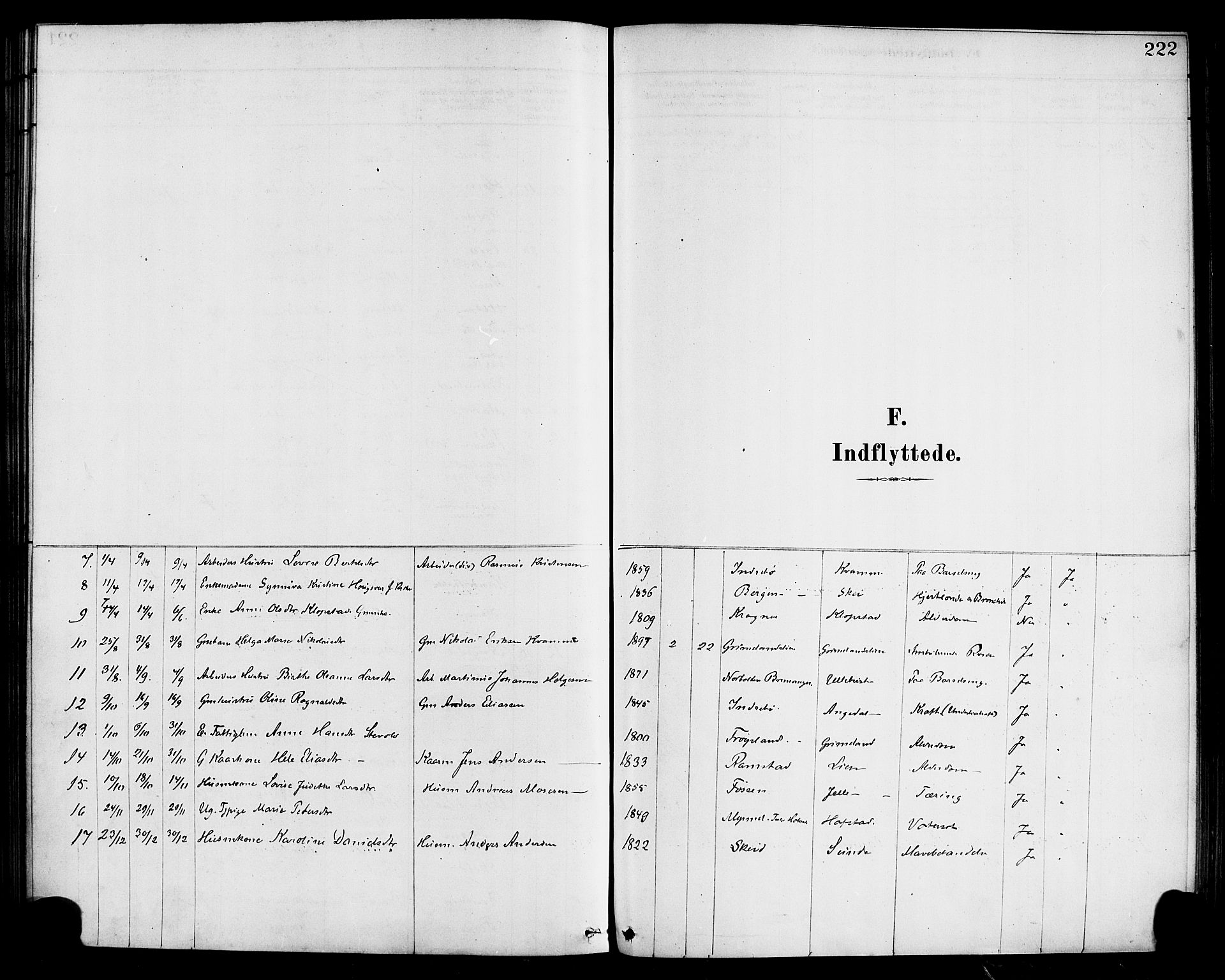 Førde sokneprestembete, AV/SAB-A-79901/H/Haa/Haab/L0001: Parish register (official) no. B 1, 1880-1898, p. 222