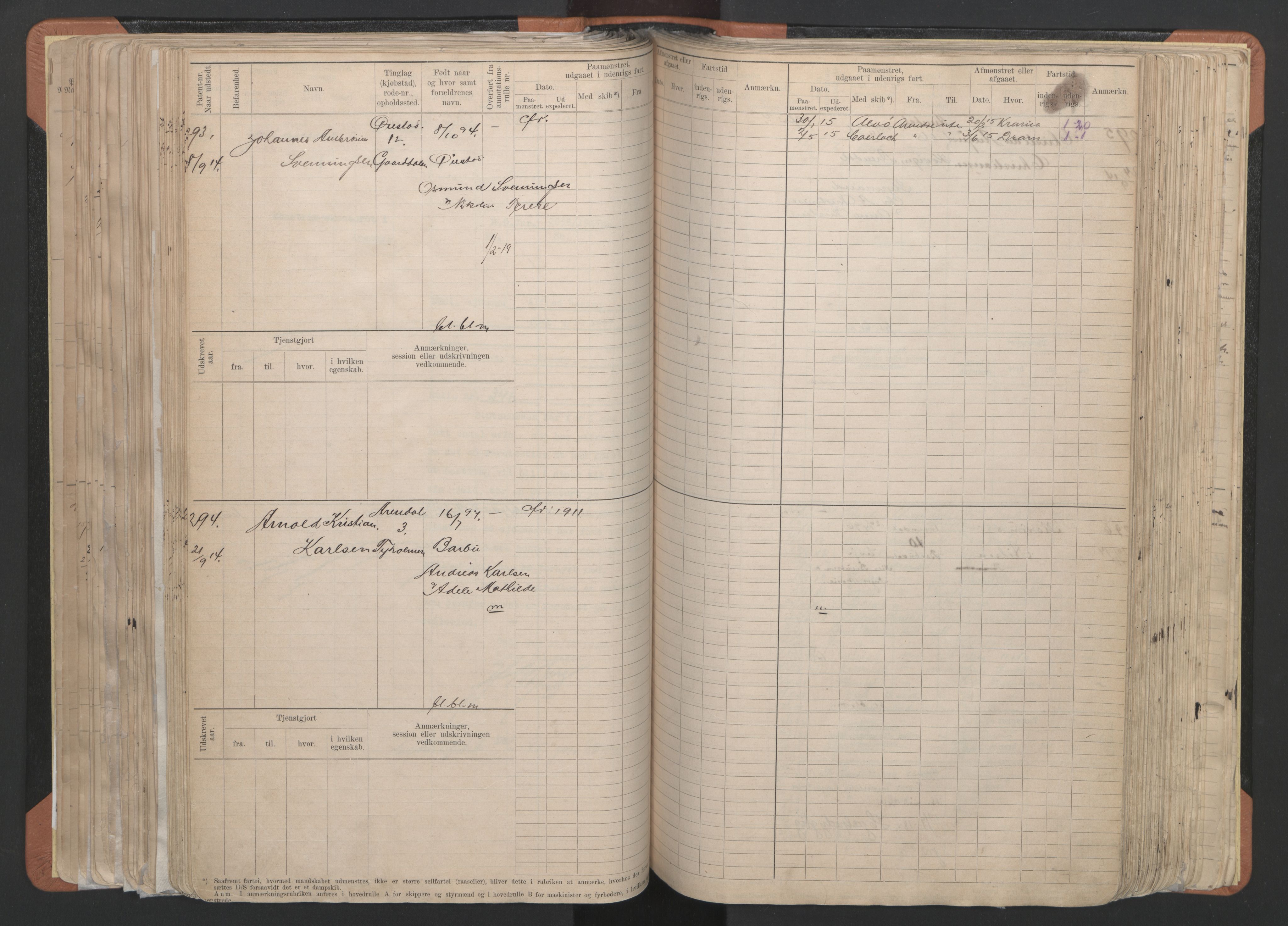 Arendal mønstringskrets, AV/SAK-2031-0012/F/Fb/L0024: Hovedrulle B nr 1-665, S-22, 1886-1933, p. 155