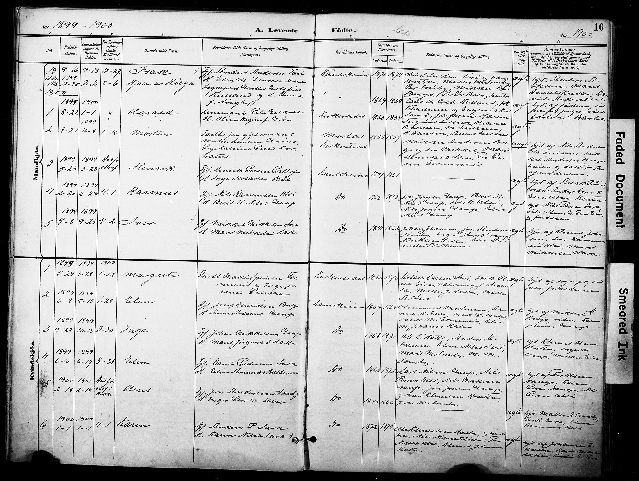 Kautokeino sokneprestembete, SATØ/S-1340/H/Ha/L0005.kirke: Parish register (official) no. 5, 1896-1916, p. 16