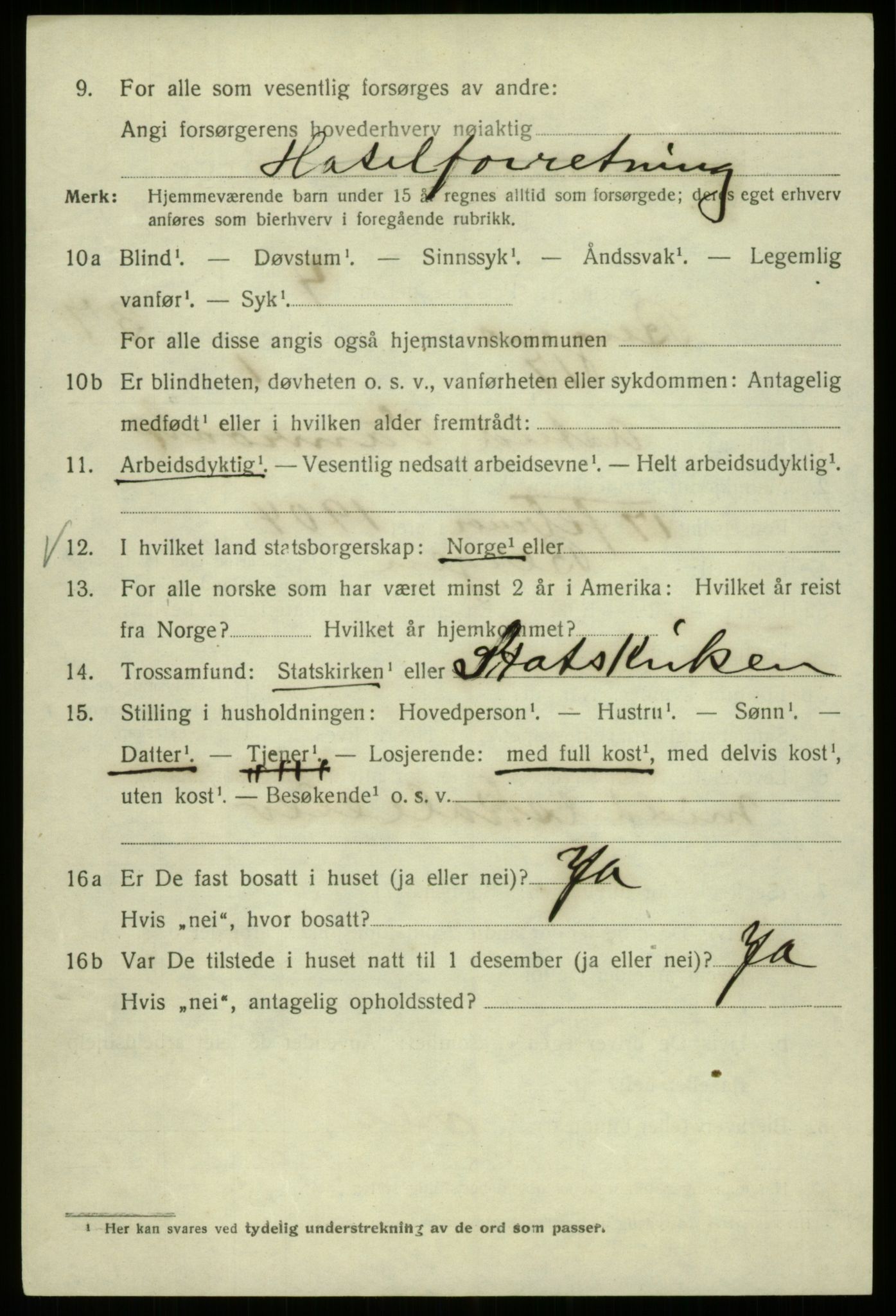 SAB, 1920 census for Bergen, 1920, p. 104409