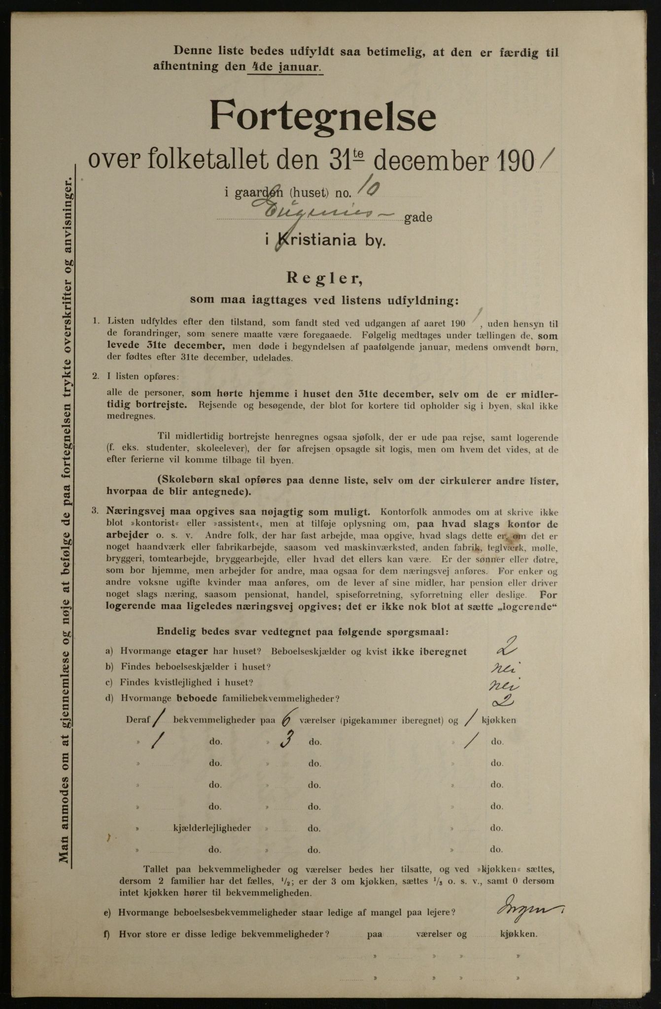 OBA, Municipal Census 1901 for Kristiania, 1901, p. 3671