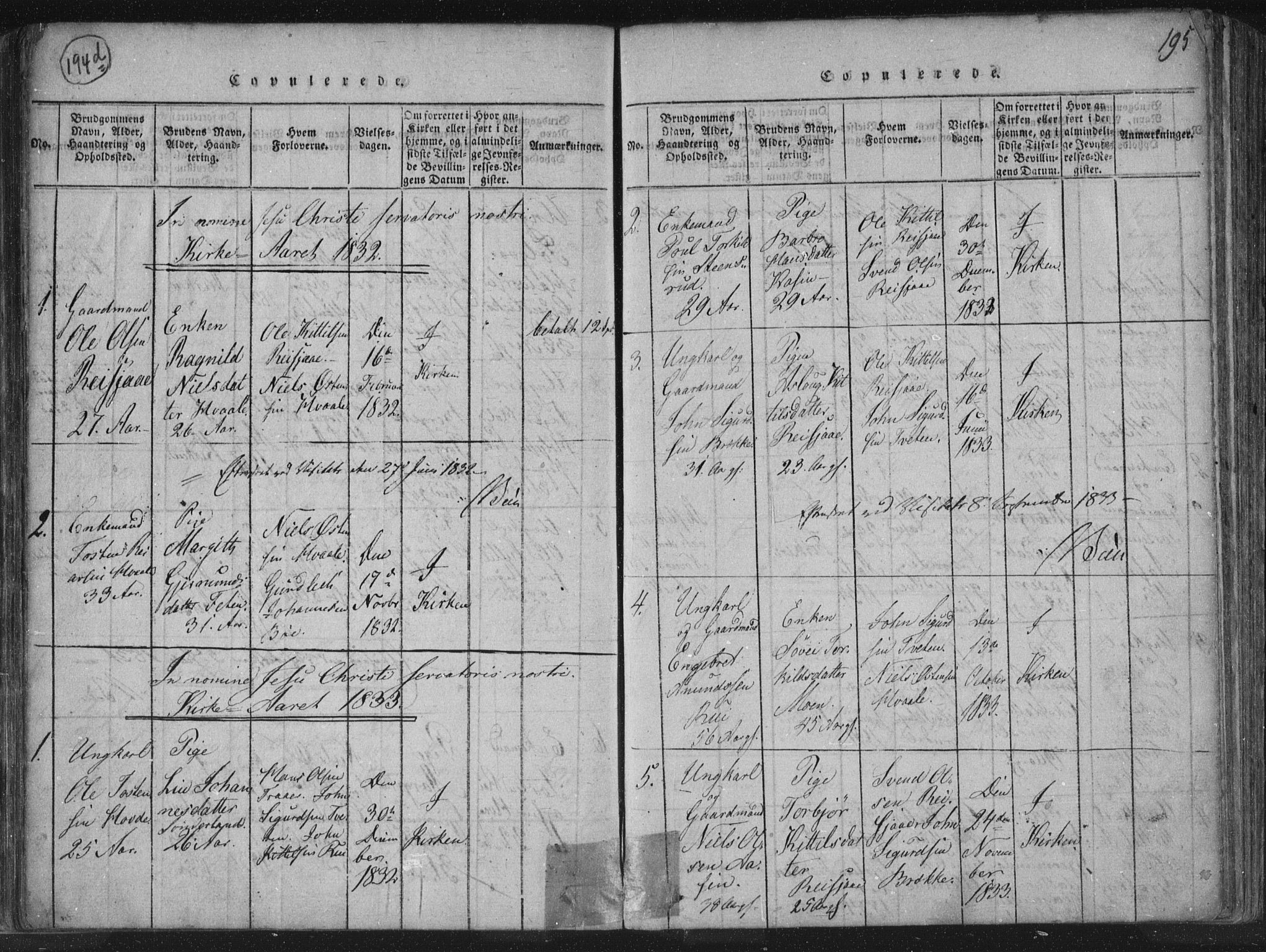 Hjartdal kirkebøker, SAKO/A-270/F/Fc/L0001: Parish register (official) no. III 1, 1815-1843, p. 195