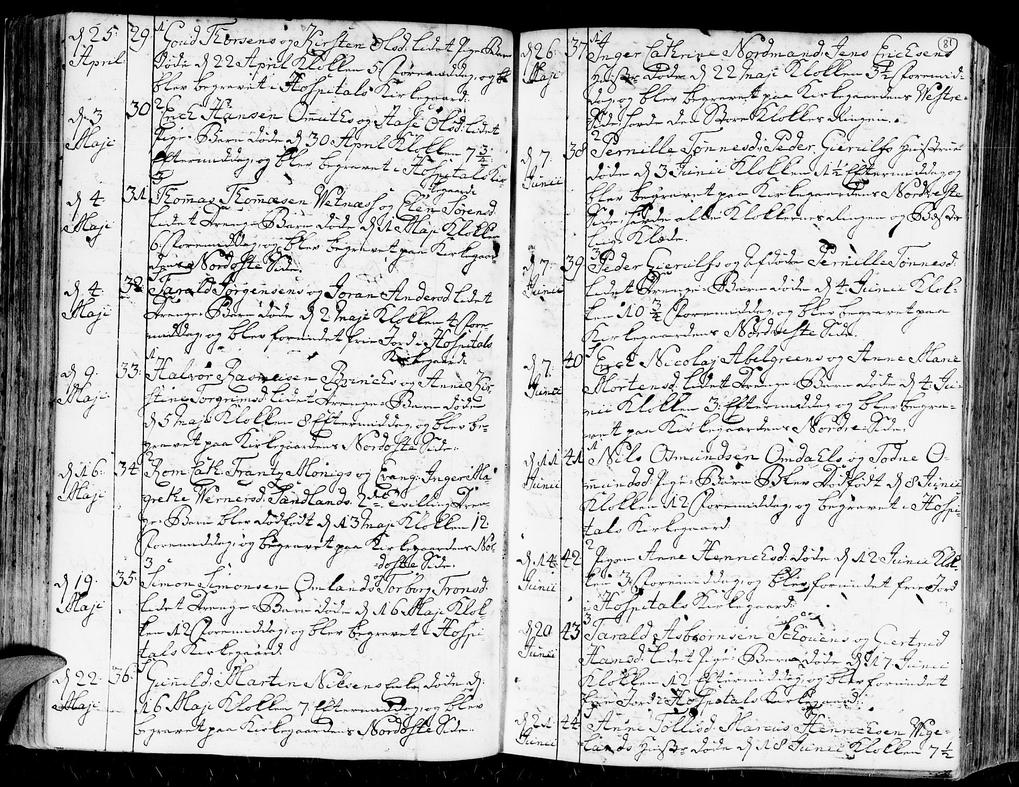 Kristiansand domprosti, AV/SAK-1112-0006/F/Fa/L0004: Parish register (official) no. A 4, 1762-1794, p. 81