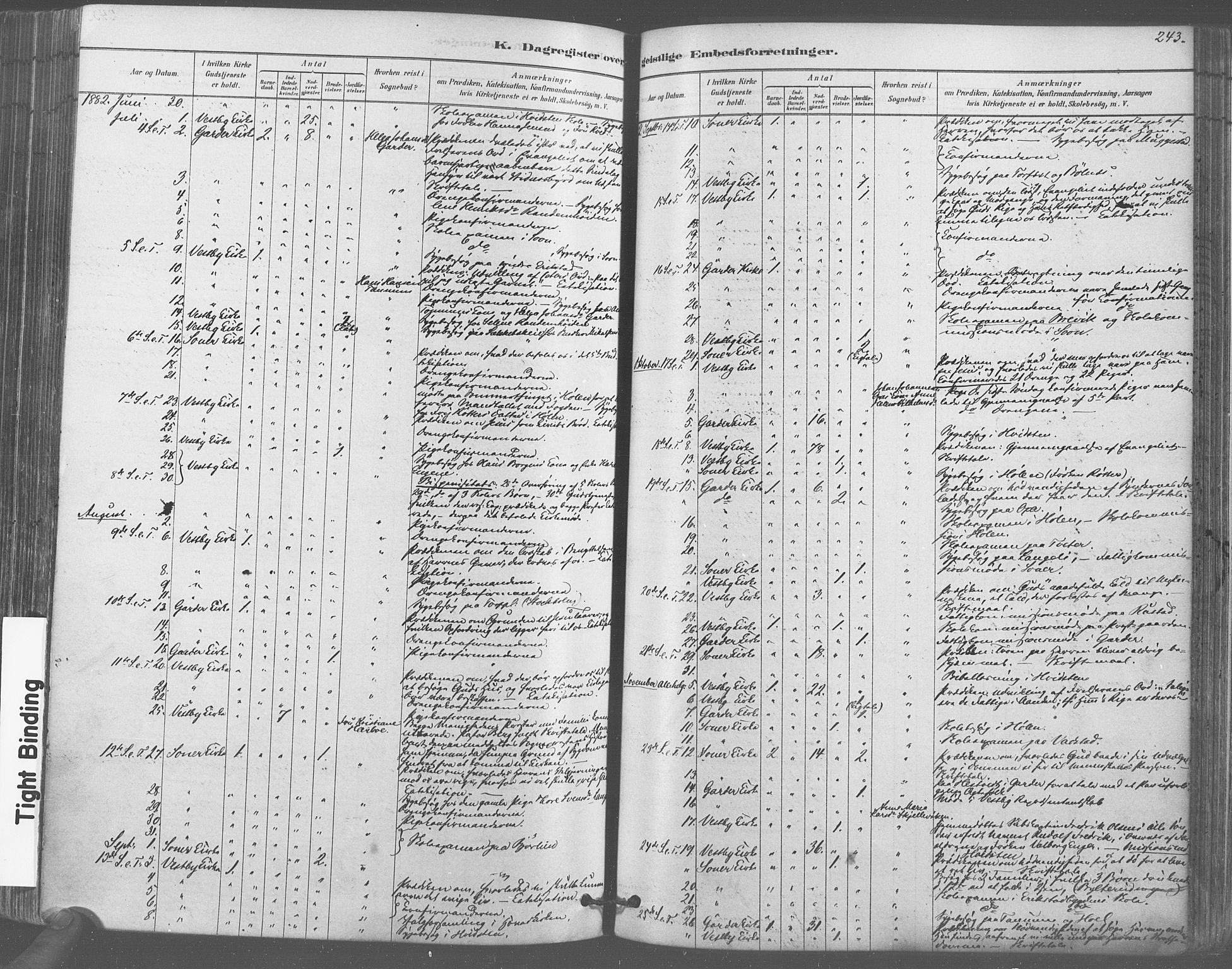 Vestby prestekontor Kirkebøker, AV/SAO-A-10893/F/Fa/L0009: Parish register (official) no. I 9, 1878-1900, p. 243