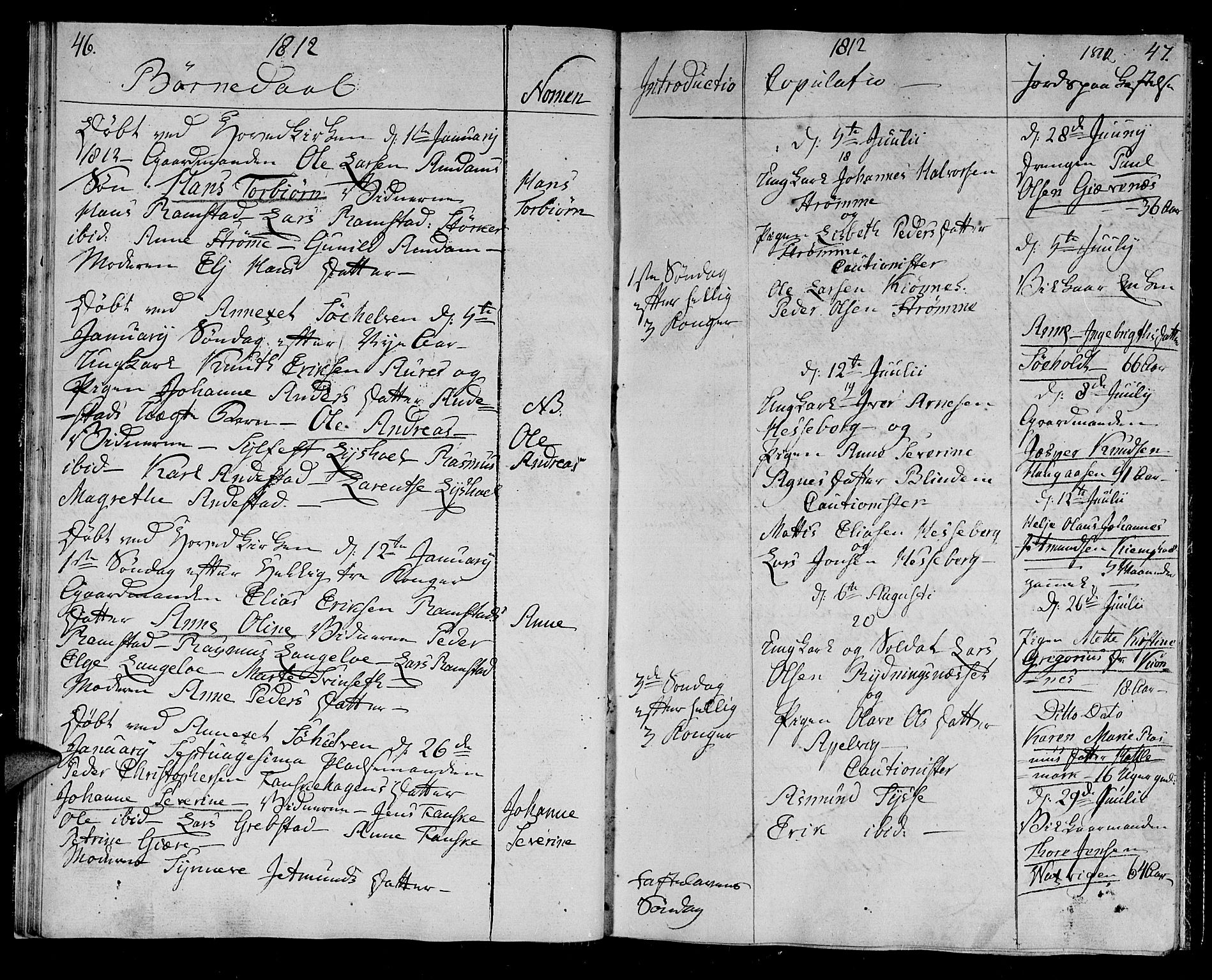 Ministerialprotokoller, klokkerbøker og fødselsregistre - Møre og Romsdal, AV/SAT-A-1454/522/L0309: Parish register (official) no. 522A04, 1810-1816, p. 46-47