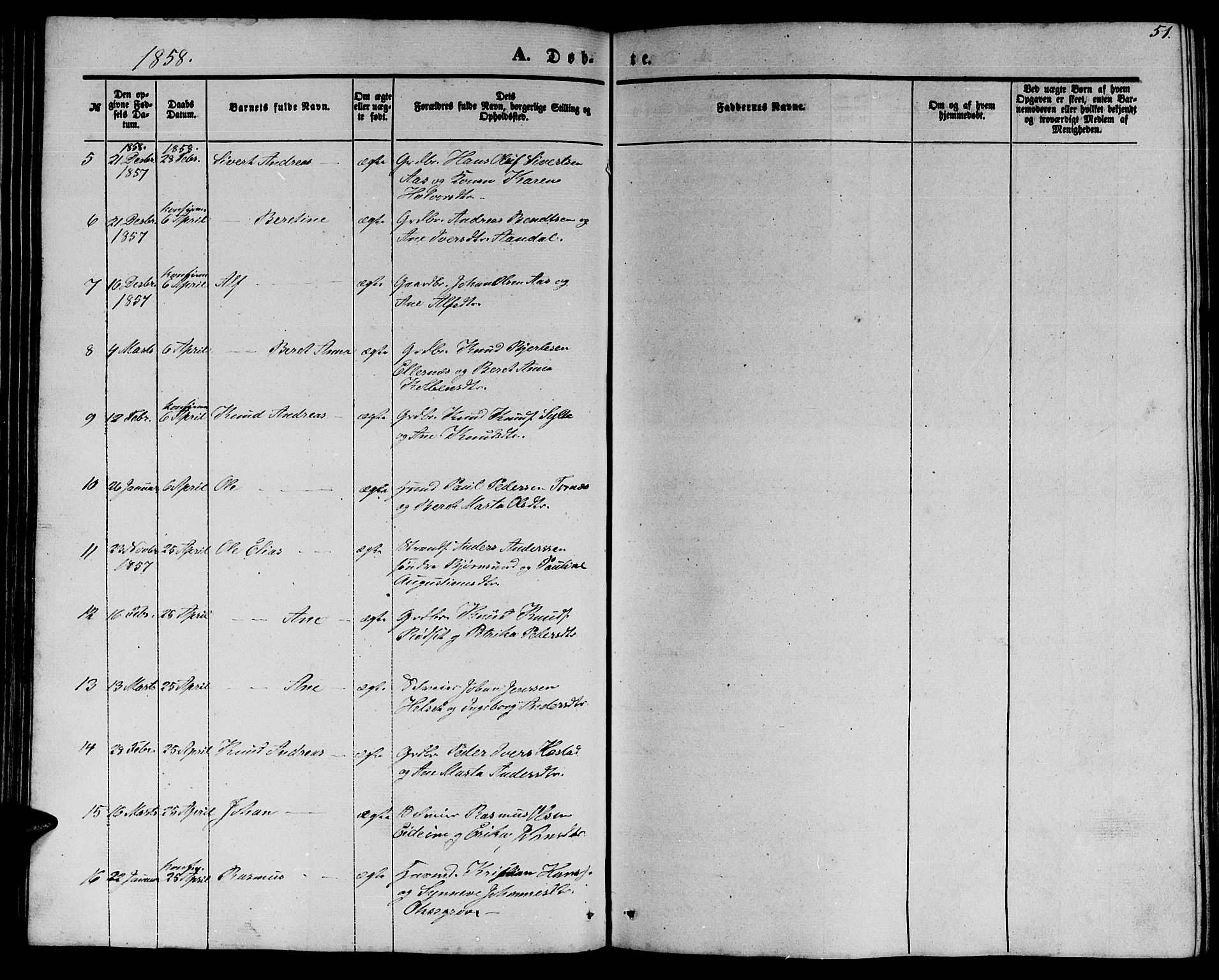 Ministerialprotokoller, klokkerbøker og fødselsregistre - Møre og Romsdal, SAT/A-1454/565/L0753: Parish register (copy) no. 565C02, 1845-1870, p. 51