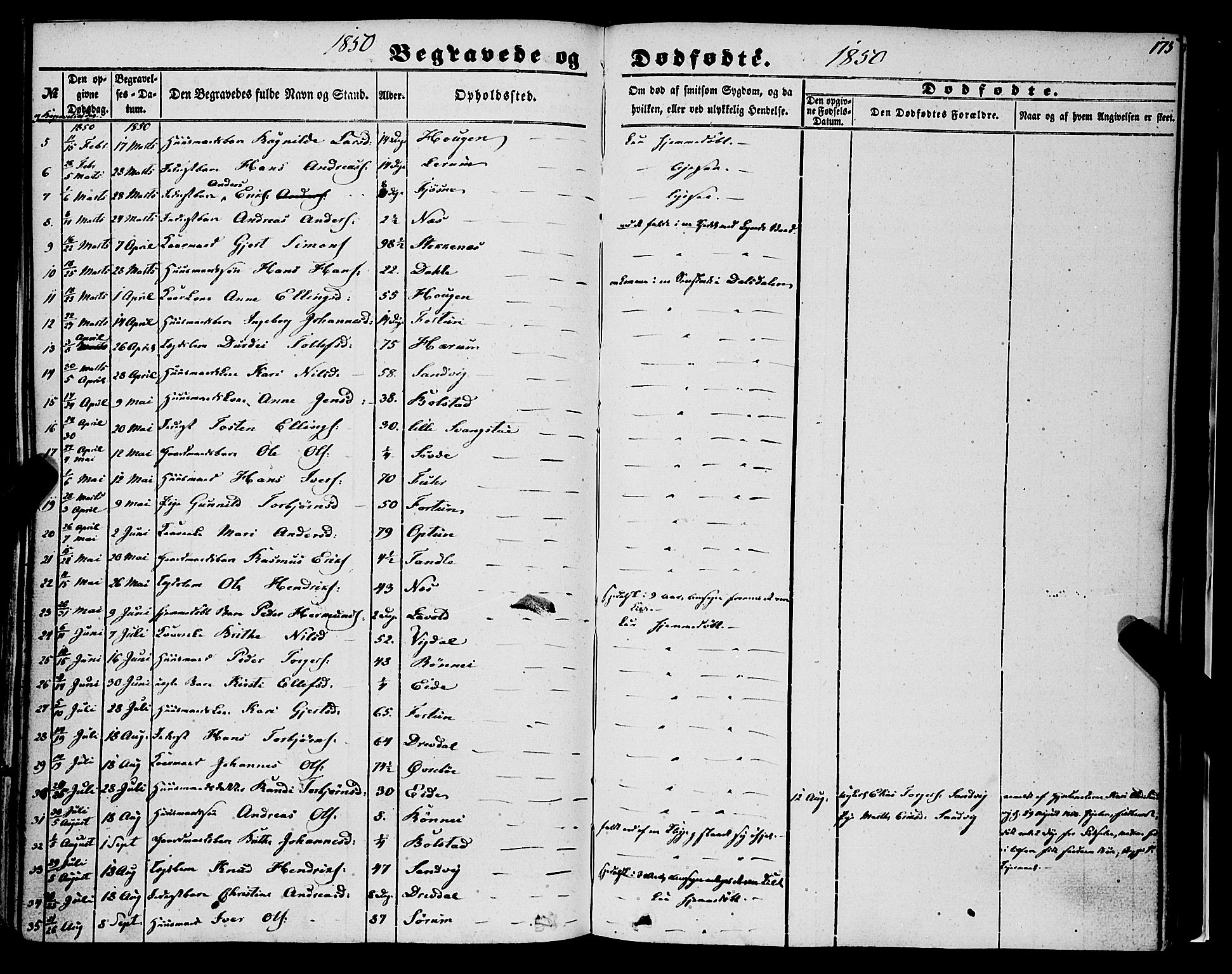 Luster sokneprestembete, SAB/A-81101/H/Haa/Haaa/L0007: Parish register (official) no. A 7, 1849-1859, p. 175